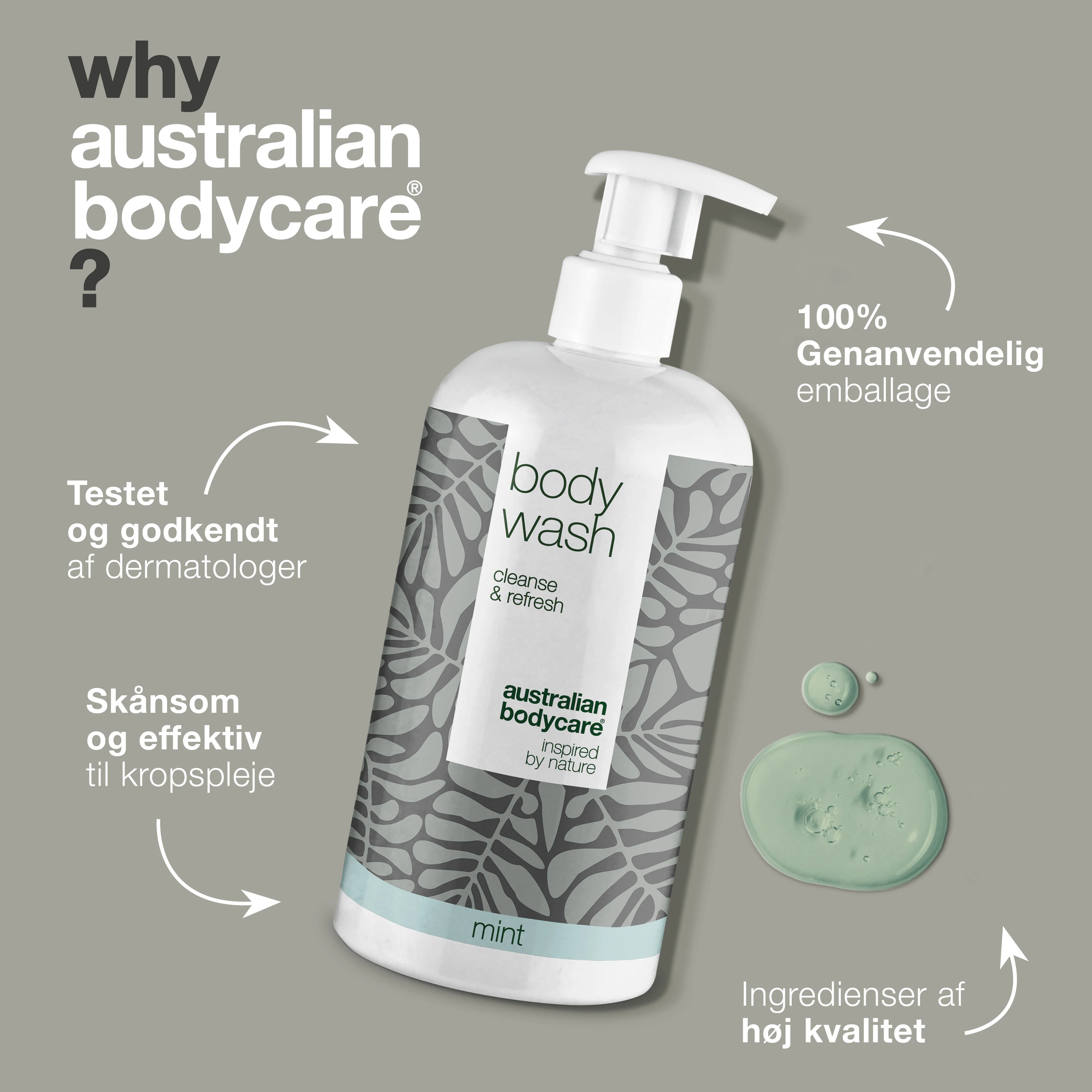 4 for 3 Tea Tree Body Wash 500 ml Mint - pakketilbud — Pakketilbud med 4 Body Wash (500 ml): Tea Tree Oil Mint - Image 4