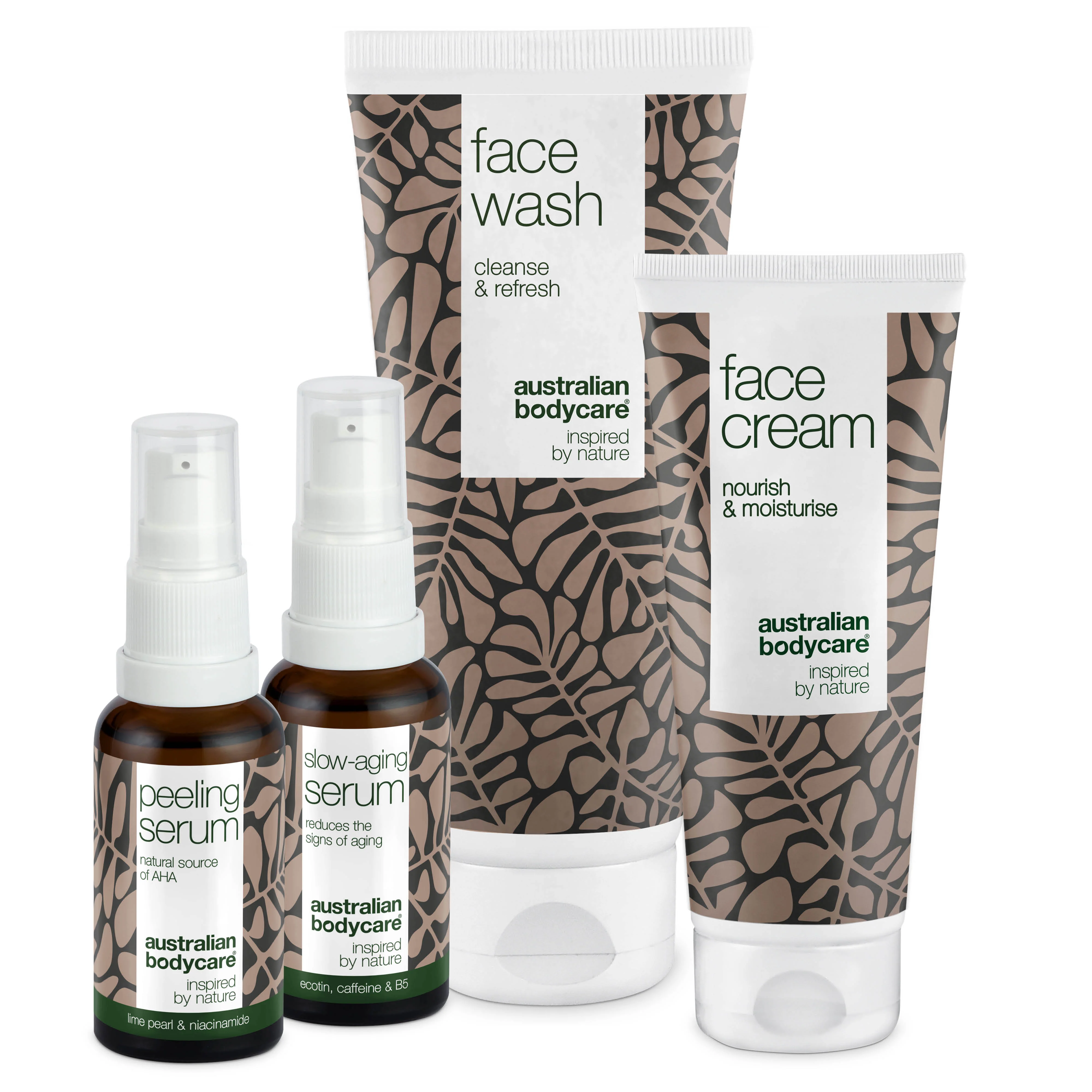 4-pak anti-age produkter til moden hud (50+) — Anti-age Serum, Peeling Serum, rens og ansigtscreme mod rynker