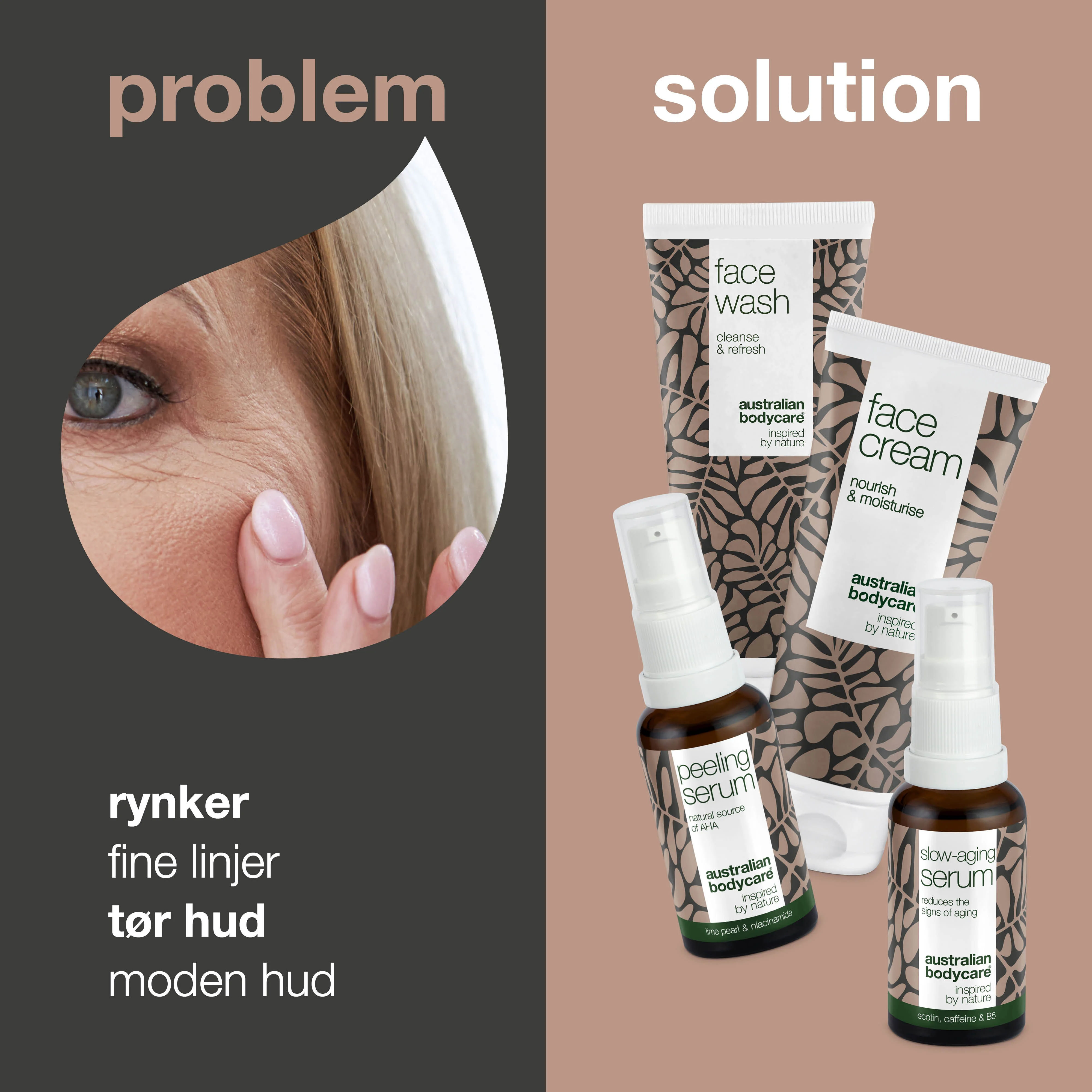 4-pak anti-age produkter til moden hud (50+) — Anti-age Serum, Peeling Serum, rens og ansigtscreme mod rynker - Image 2