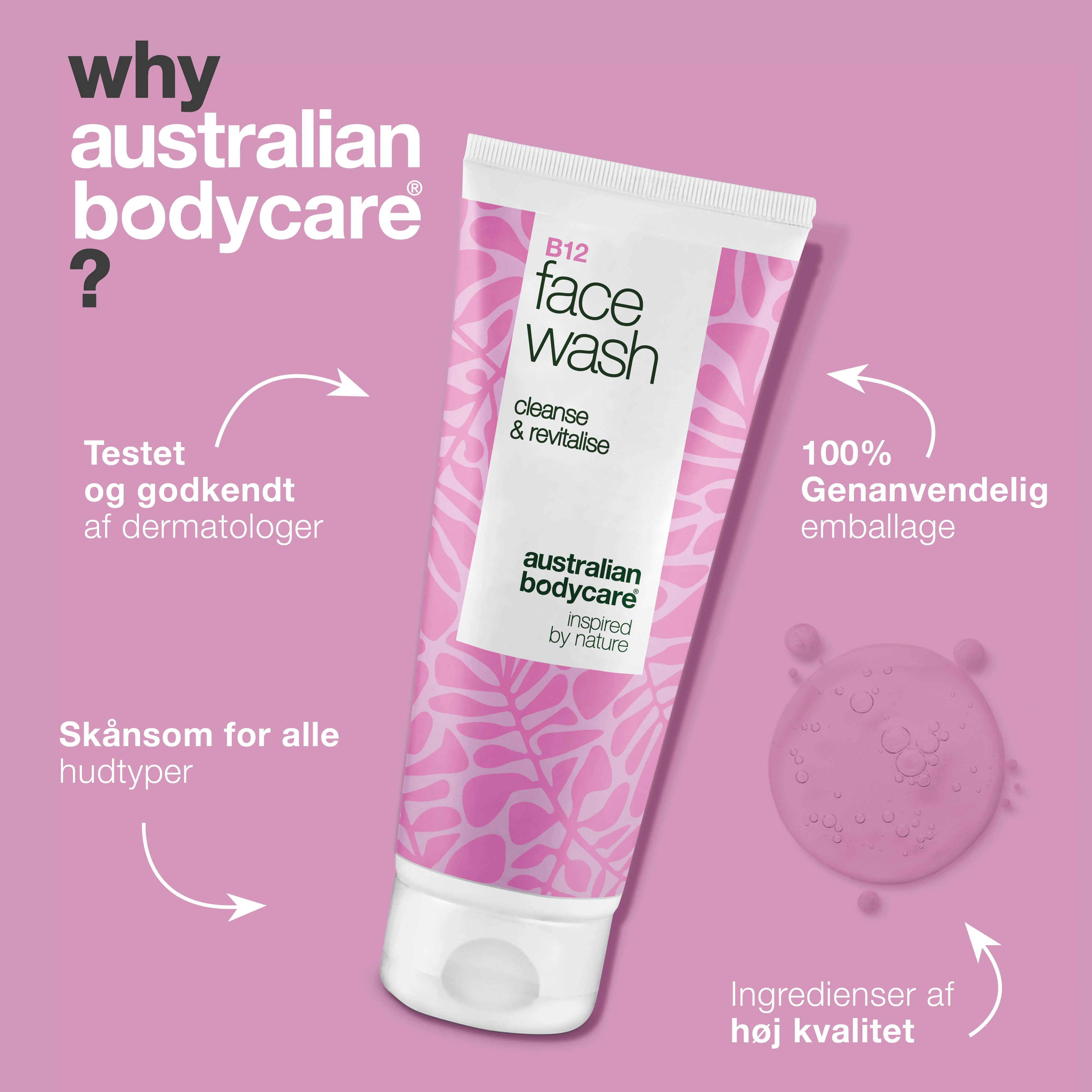 B12 Face Wash – Daglig ansigtsrens mod snavs og urenheder — Effektiv B12 ansigtsvask, der fjerner makeup og urenheder. Få en ren og velplejet hud med naturlig glød. - Image 4