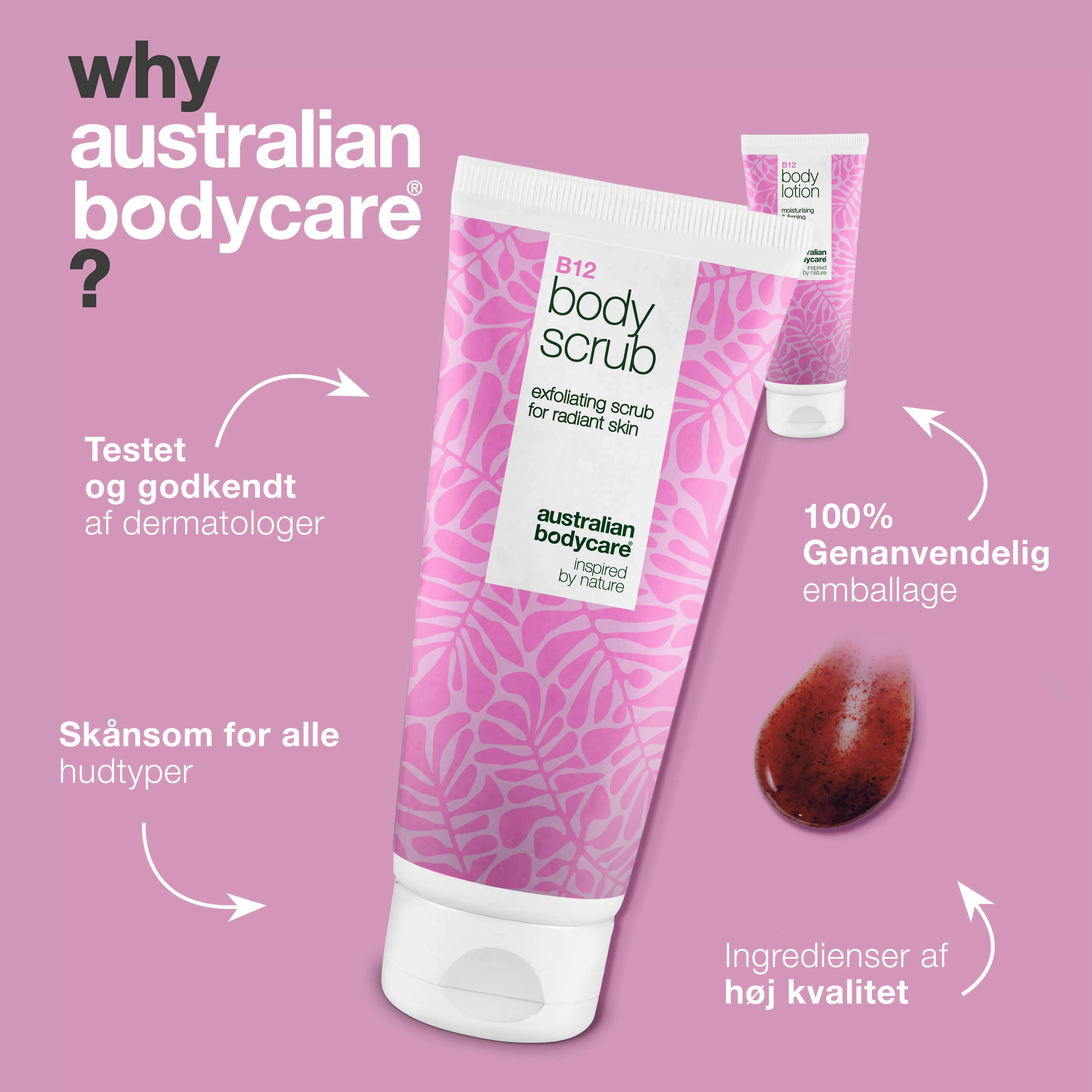 B12 hudplejesæt til tør hud – Eksfoliering & dybdevirkende fugtpleje — Fugtgivende B12 Body Scrub & Lotion til tør og sensitiv hud. - Image 4