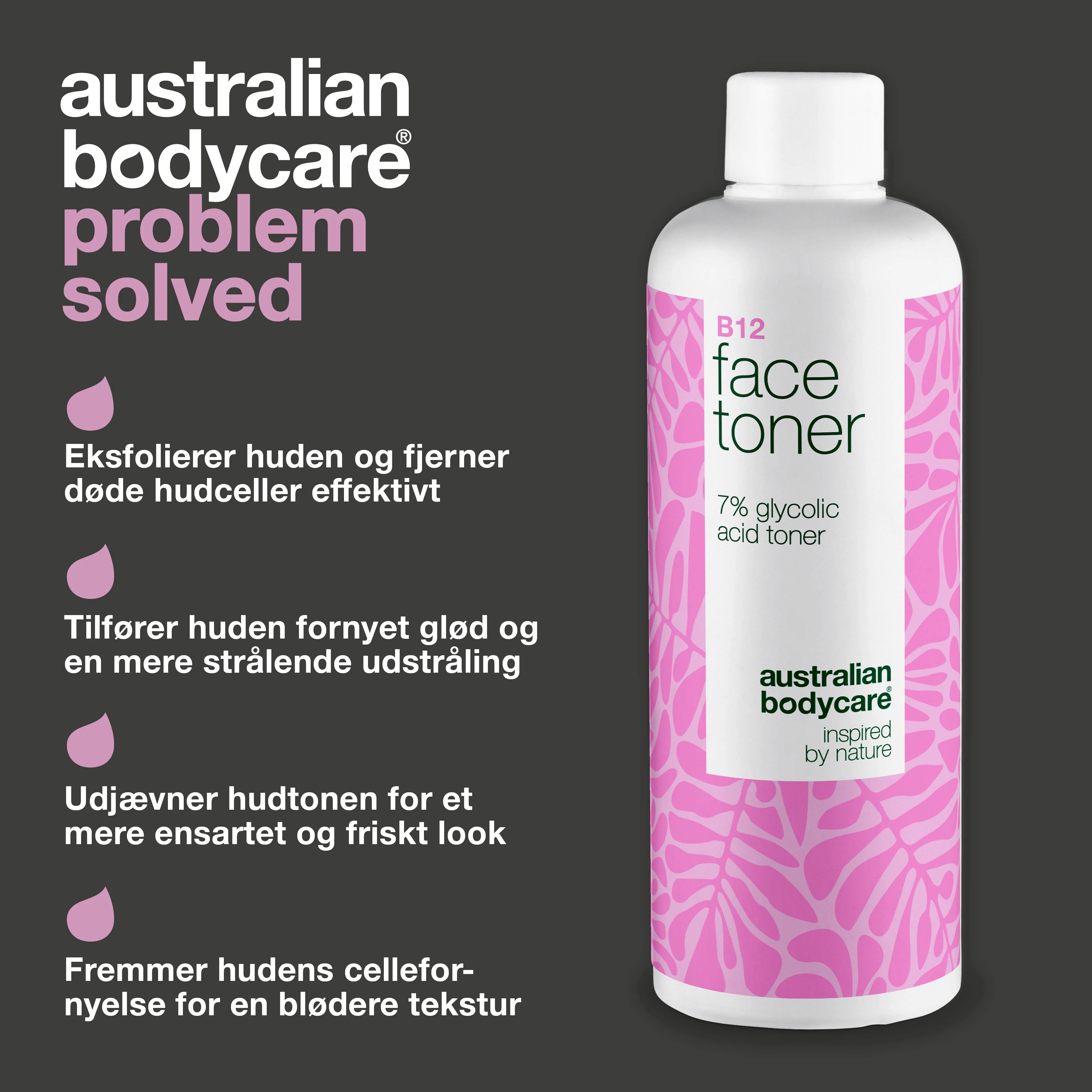 Ansigtstoner med B12 og 7% Glycolic Acid for jævn hudtone — Eksfolierende toner med B12 og 7% Glycolic Acid – fjerner døde hudceller, giver ny glød og fremmer en jævn hudtone. - Image 3