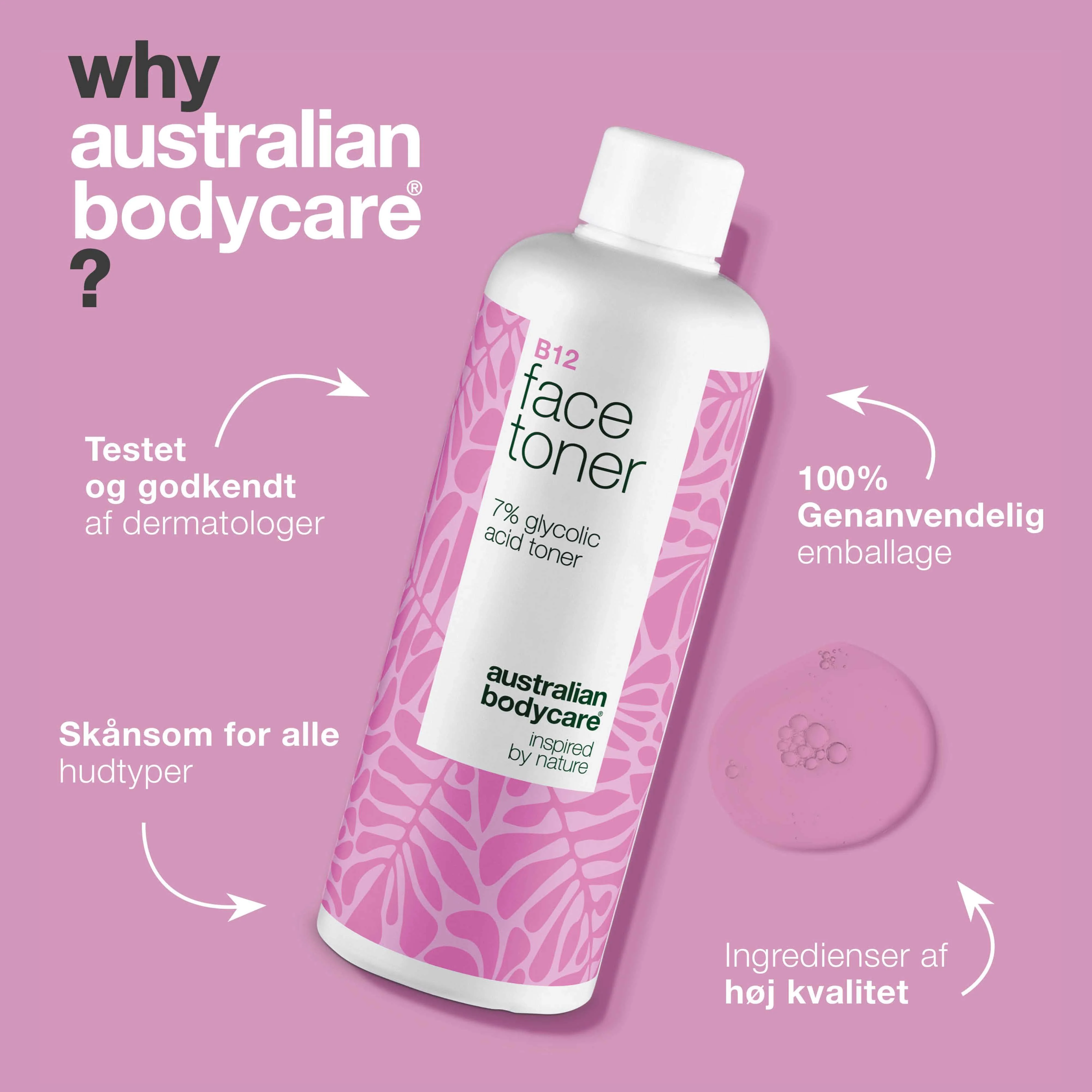 Ansigtstoner med B12 og 7% Glycolic Acid for jævn hudtone — Eksfolierende toner med B12 og 7% Glycolic Acid – fjerner døde hudceller, giver ny glød og fremmer en jævn hudtone. - Image 4