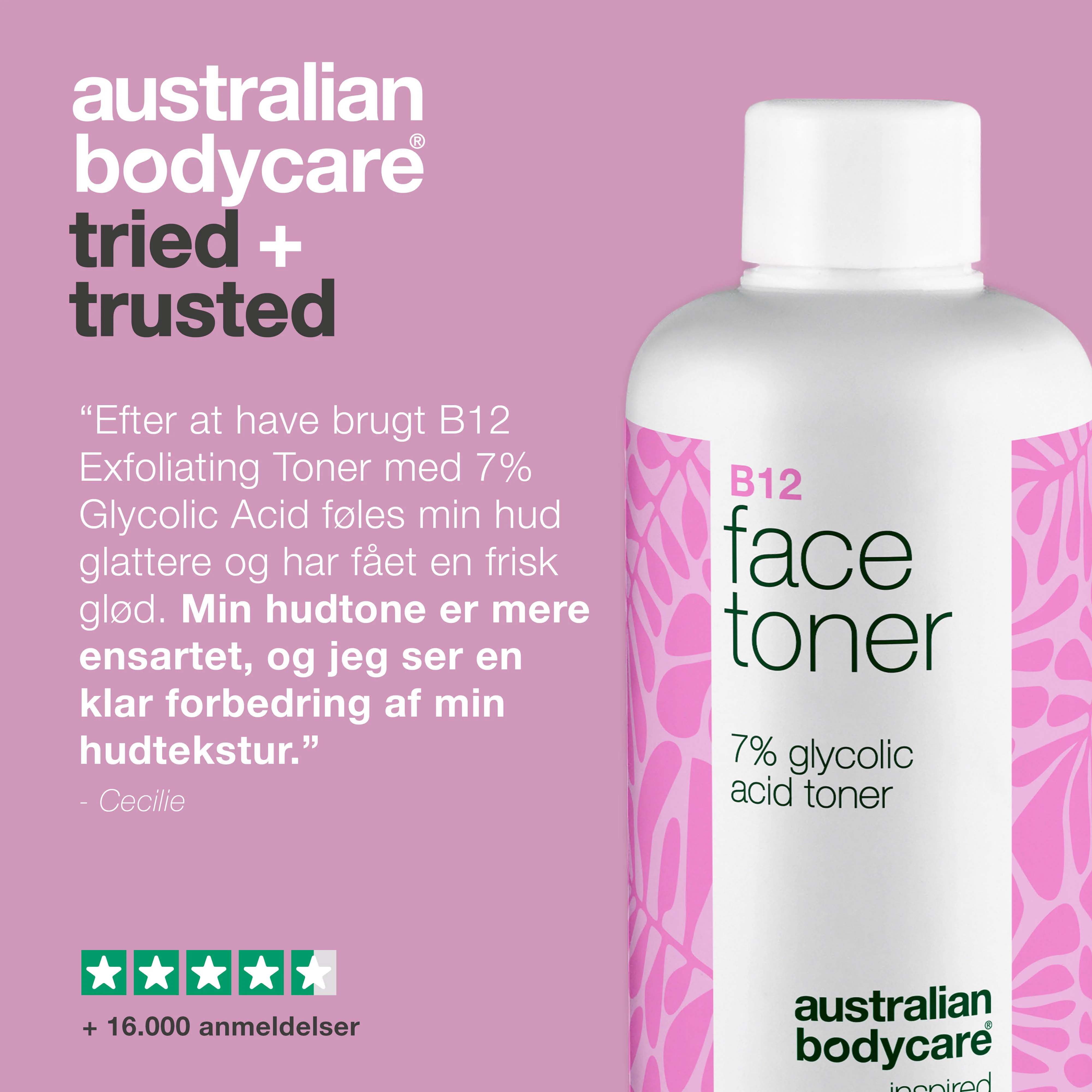 Ansigtstoner med B12 og 7% Glycolic Acid for jævn hudtone — Eksfolierende toner med B12 og 7% Glycolic Acid – fjerner døde hudceller, giver ny glød og fremmer en jævn hudtone. - Image 5