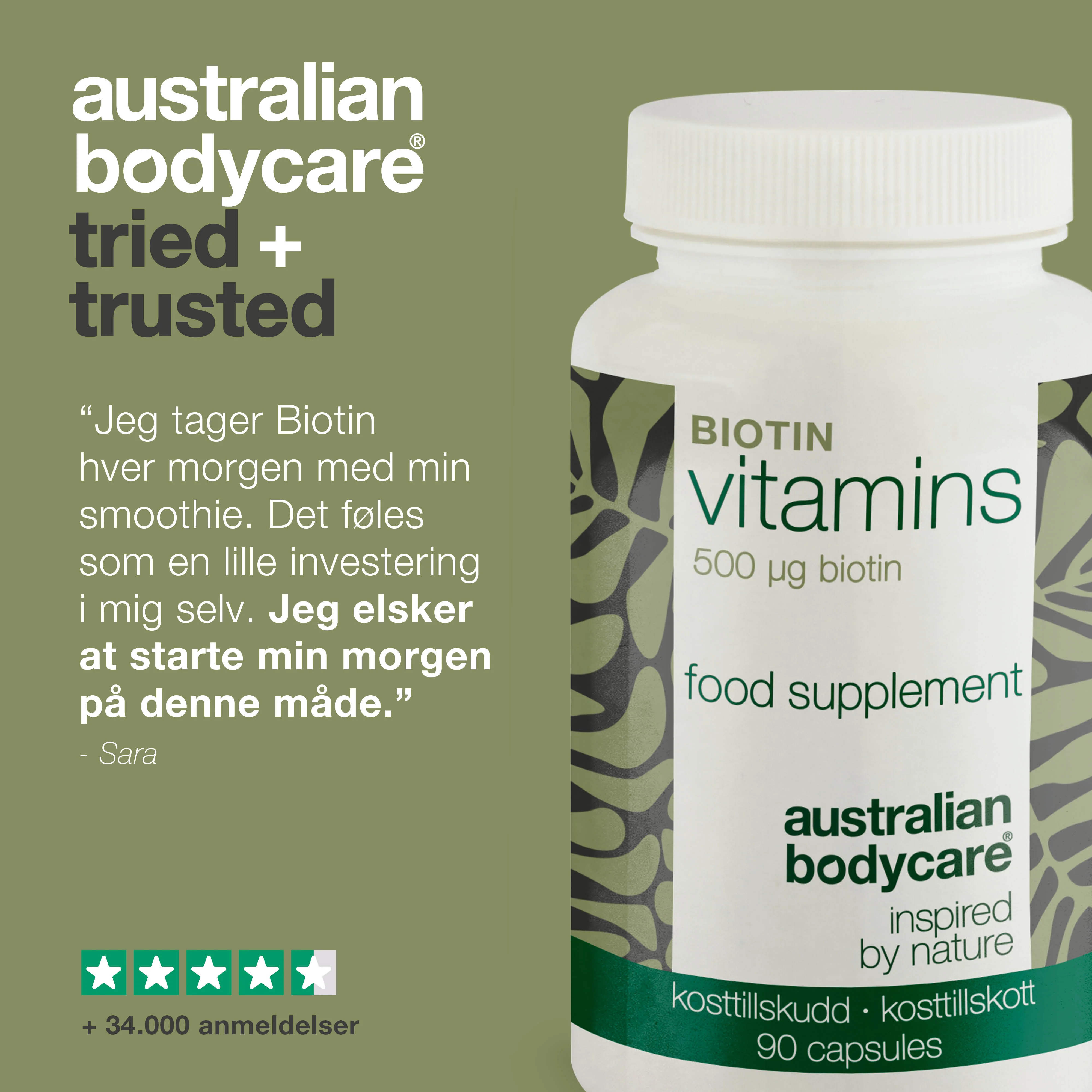 Biotin 500 µg – kosttilskud med vitamin B7 – 90 stk. — Biotin 500 µg med vitamin B7 – 90 tabletter til hud, hår og slimhinder. Indeholder biotin, Medicago sativa og vegetabilsk cellulose. - Image 5