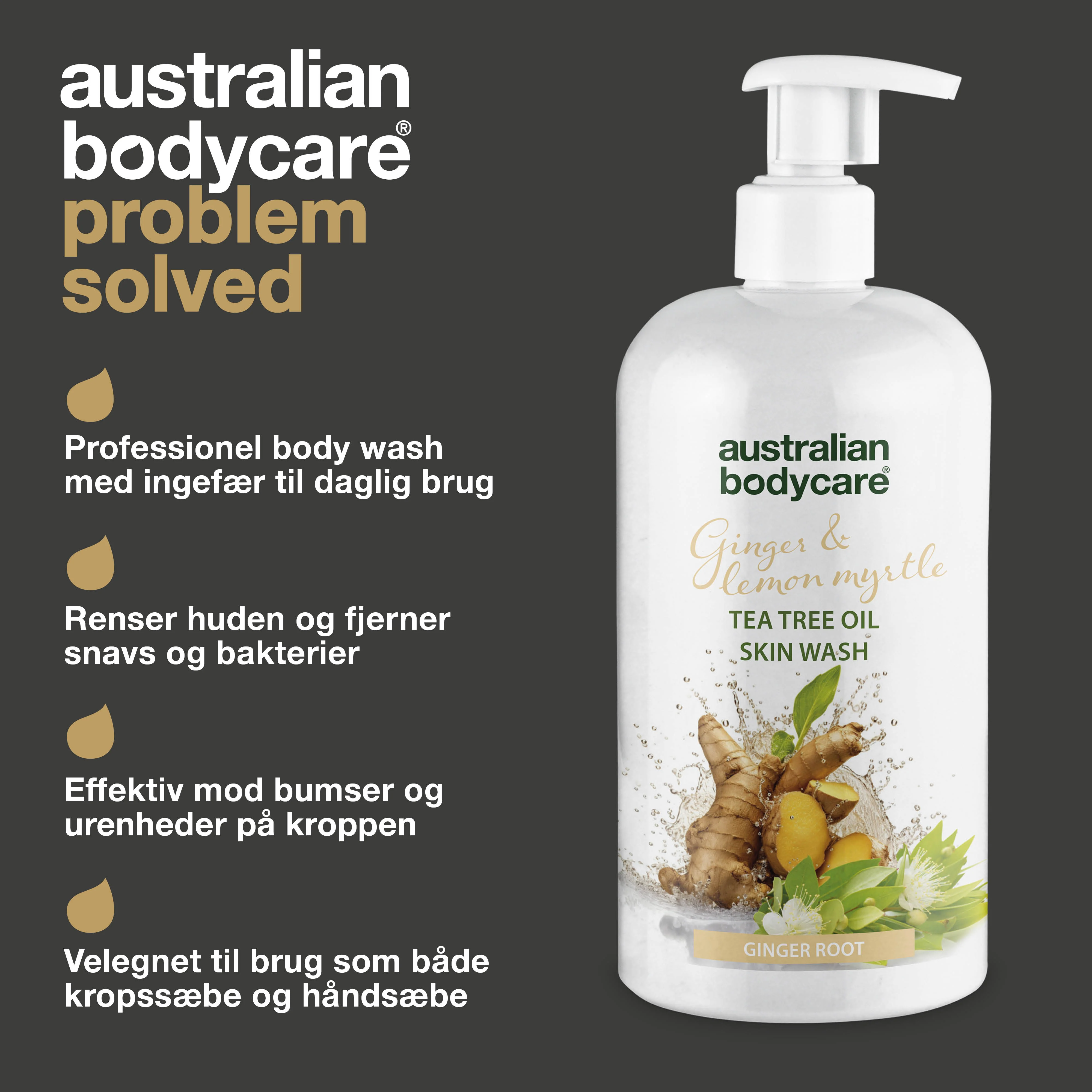 Professionel Ginger & Lemon Skin Wash — Professionel body wash med Tea Tree Oil og Ingefær - Image 3