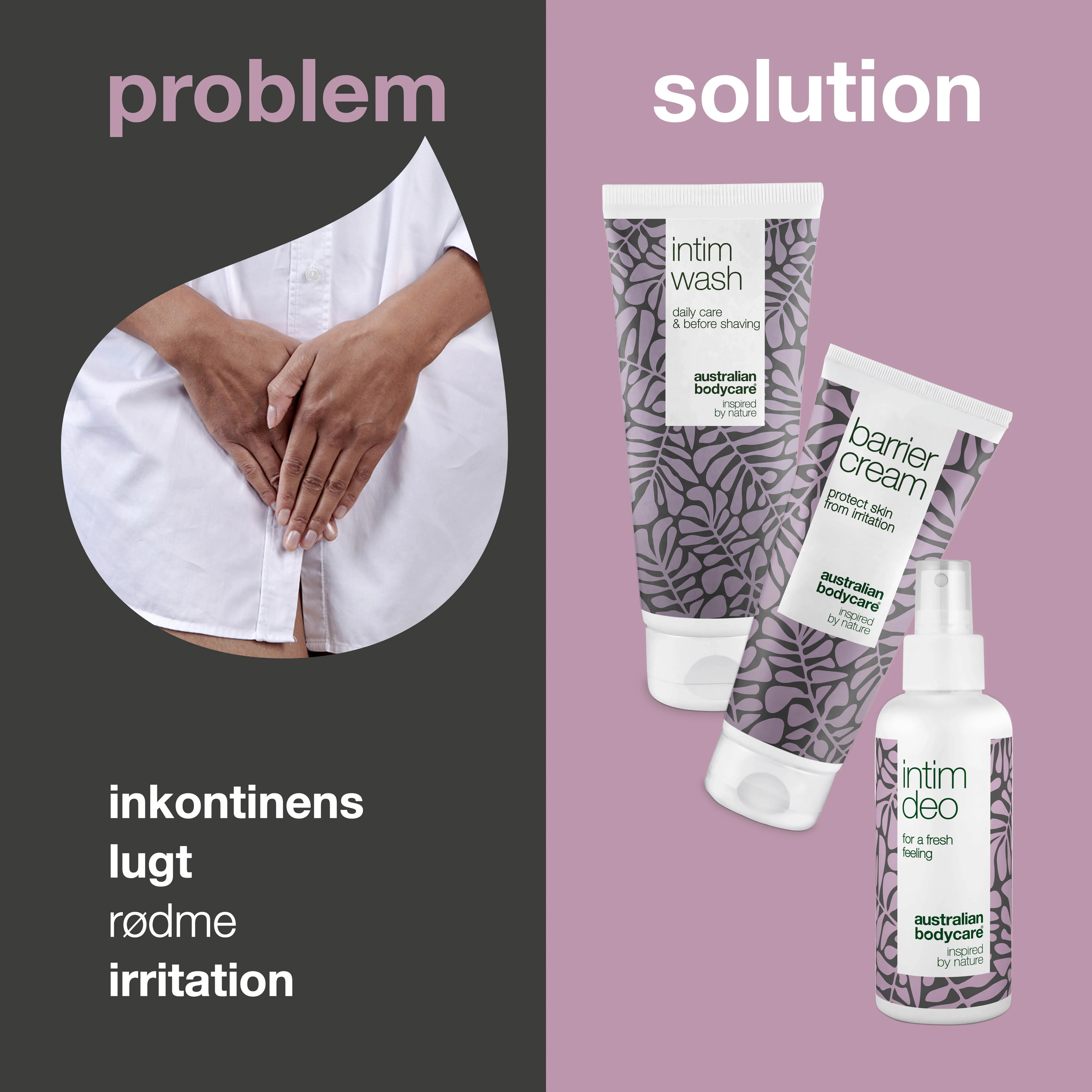 Pakke til pleje ved inkontinens — 3 produkter til at minimere lugt fra underlivet ved inkontinens - Image 2