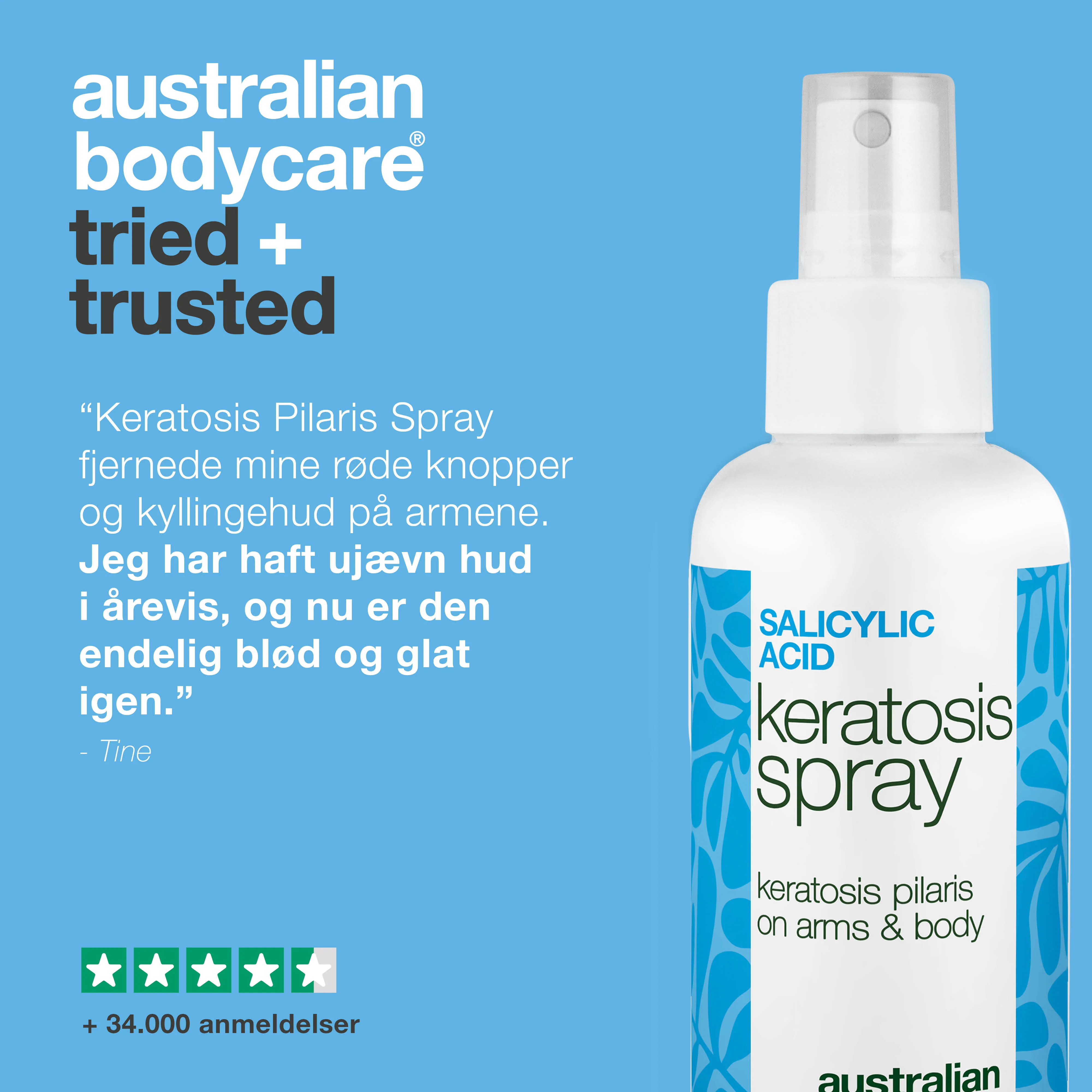 Keratosis Pilaris Spray mod knopper og ru hud på kroppen — Keratosis pilaris spray reducerer knopper og ujævn hud. Bruges dagligt – indeholder effektiv salicylsyre. - Image 4