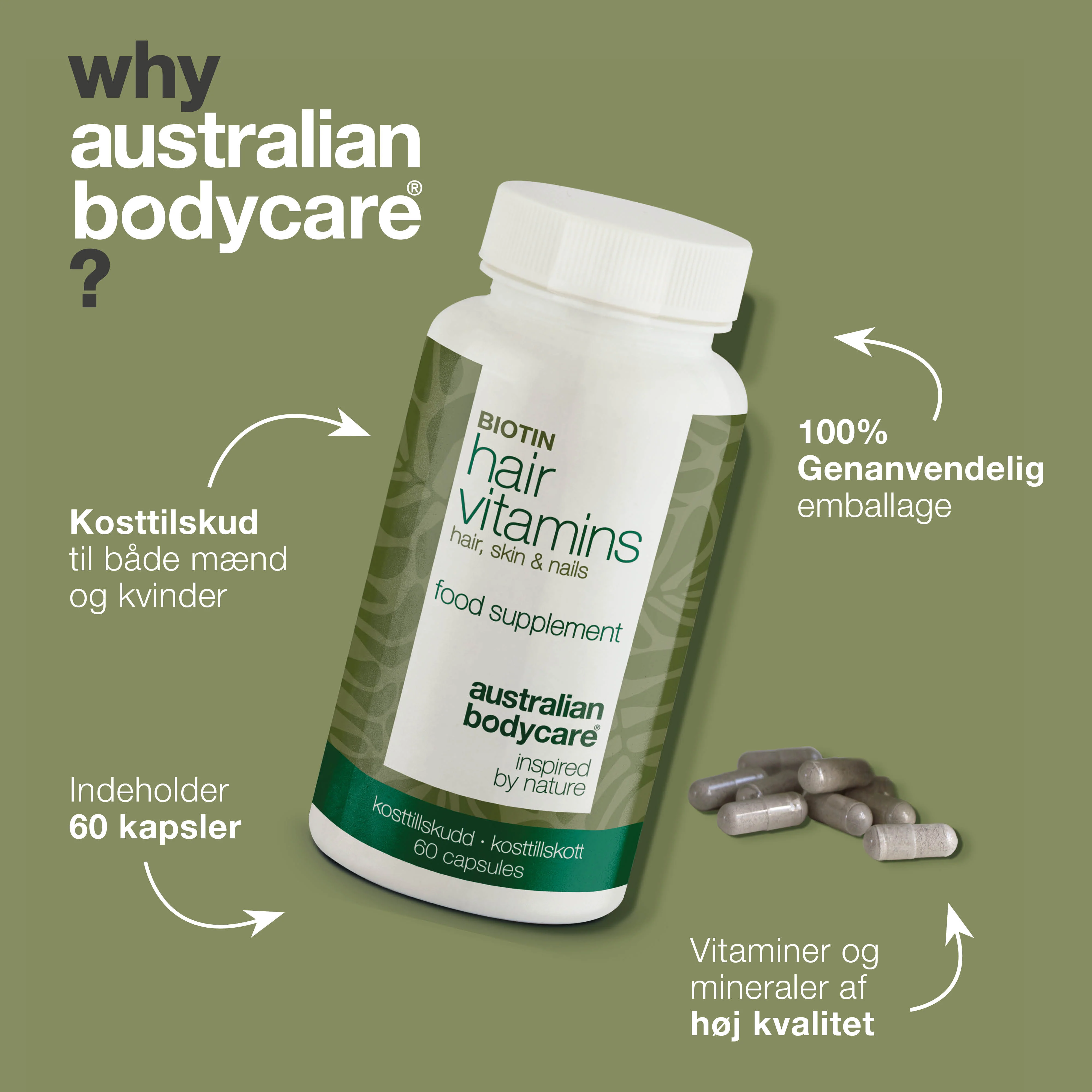 Hårvitaminer med Biotin — Vitaminer med højt indhold af biotin, som bidrager til at vedligeholde et normalt hår. - Image 4