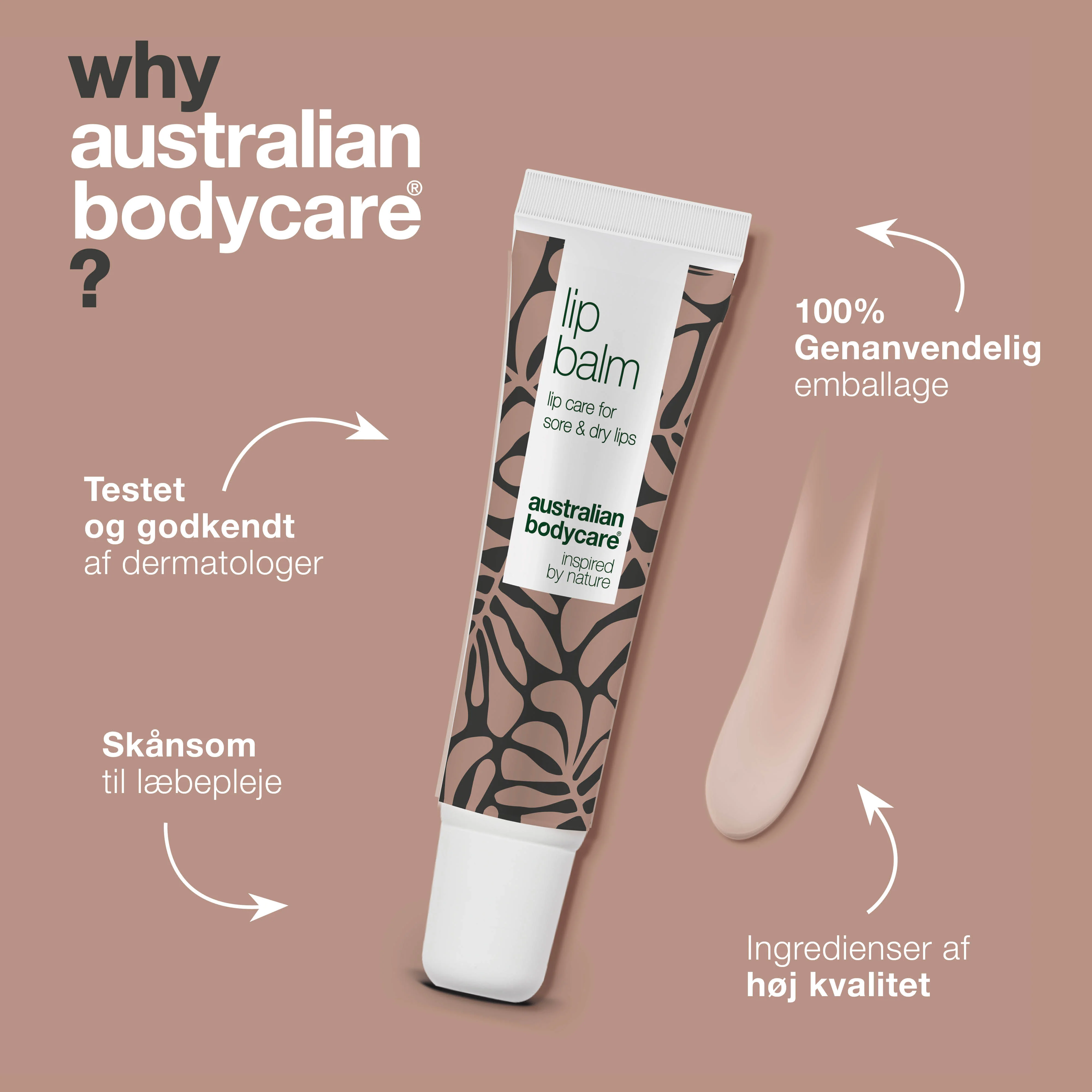 Læbepomade til pleje af tørre læber — Lip balm med Tea Tree Oil til tørre læber og pleje ved forkølelsessår - Image 4