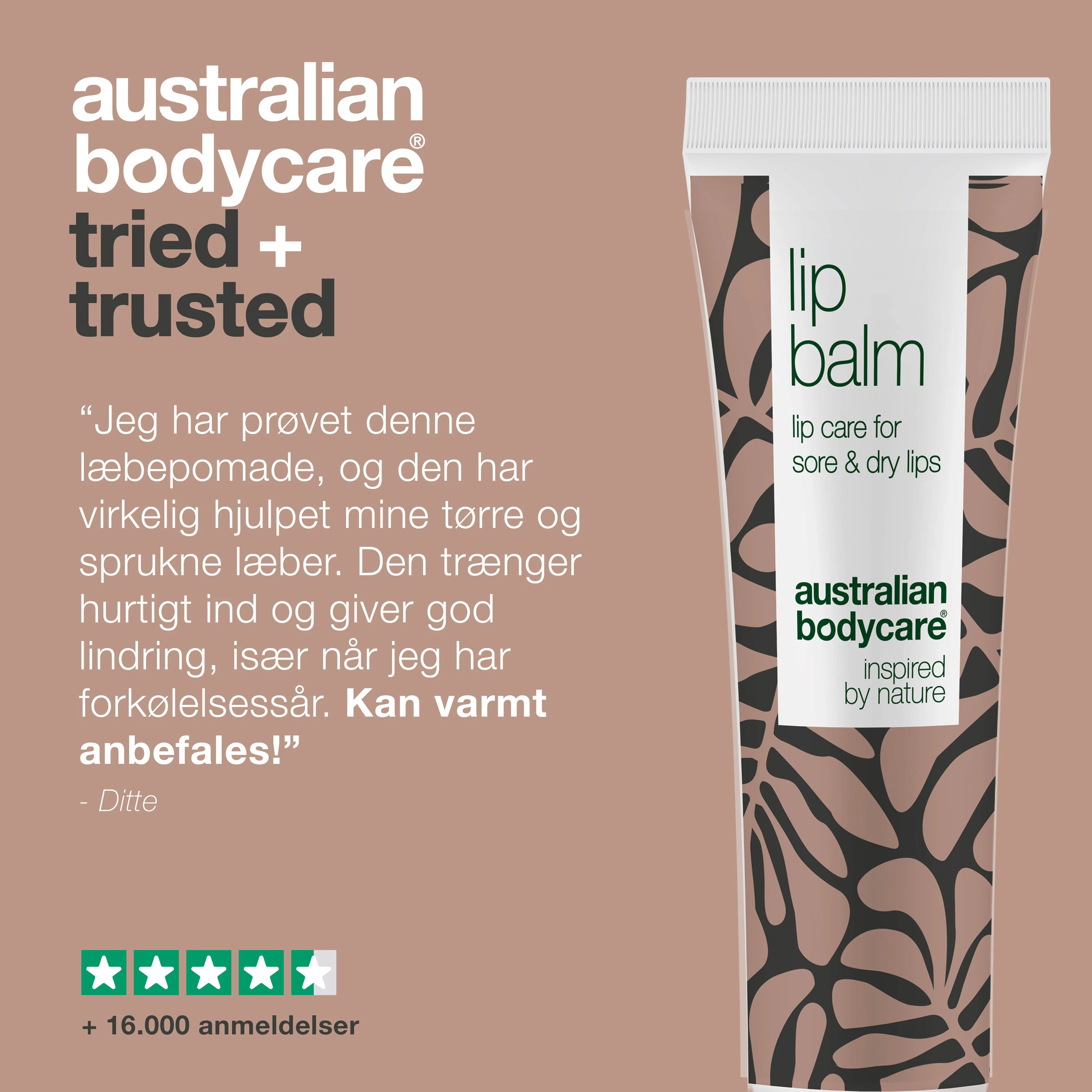 Læbepomade til pleje af tørre læber — Lip balm med Tea Tree Oil til tørre læber og pleje ved forkølelsessår - Image 5