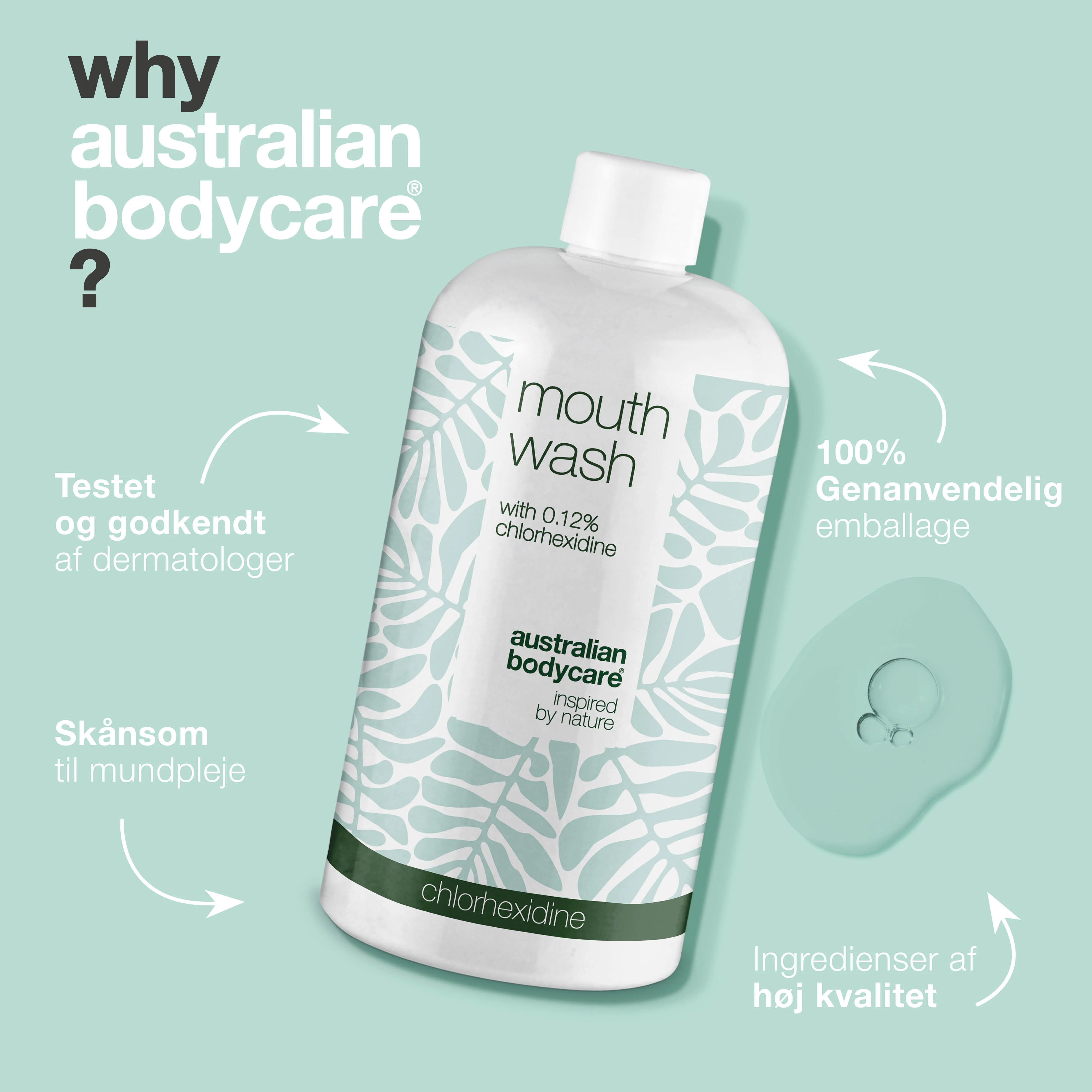 Klorhexidin mundskyl 0,12% med Tea Tree Oil — Mundskyllevæske til daglig pleje af ømt tandkød, paradentose og dårlig ånde - Image 4