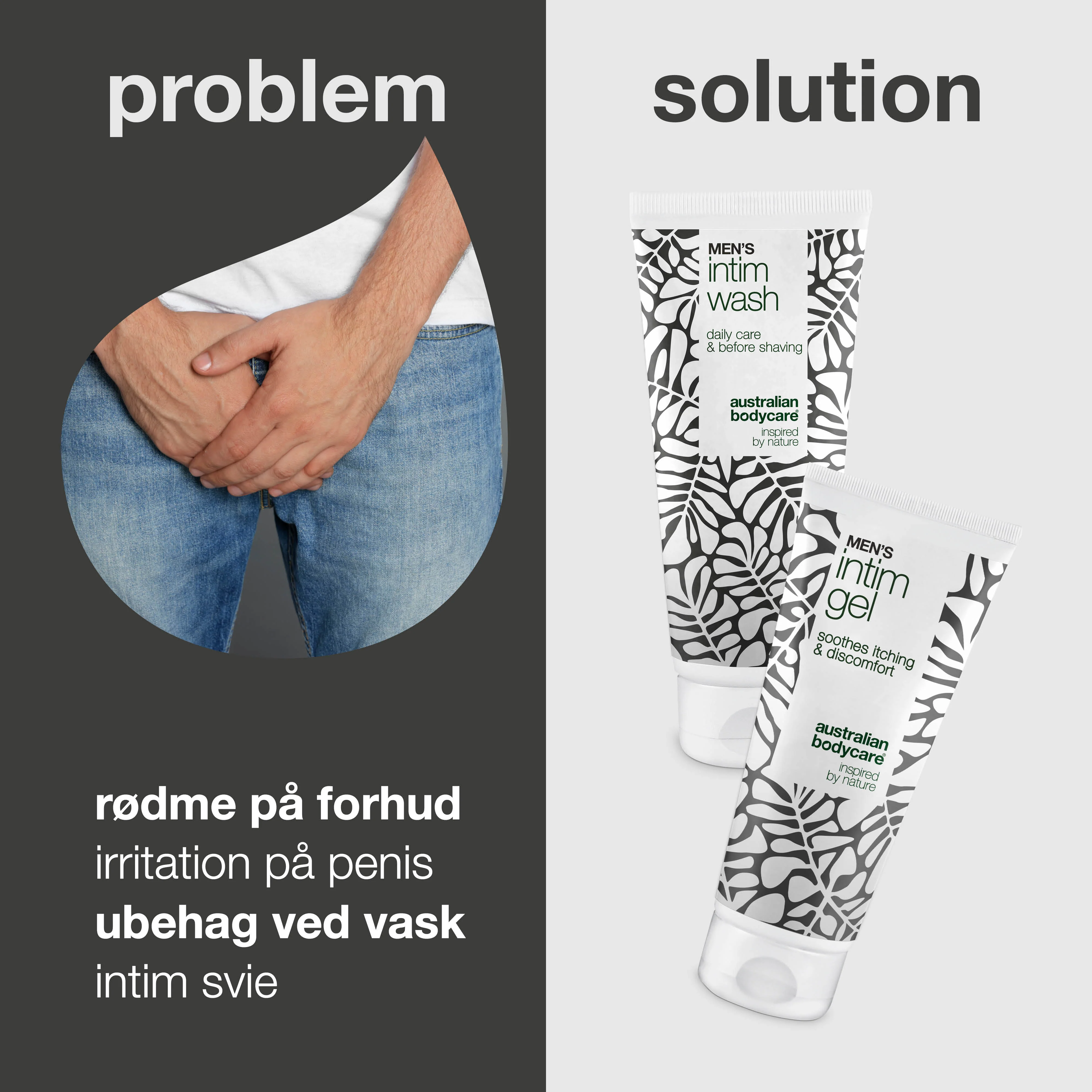 Pakke mod rød forhud - Skånsom intimvask og pleje — Lindr rød og irriteret forhud med vores pakke. Men's Intimate Wash og Intim Gel sikrer effektiv pleje og hygiejne. - Image 2