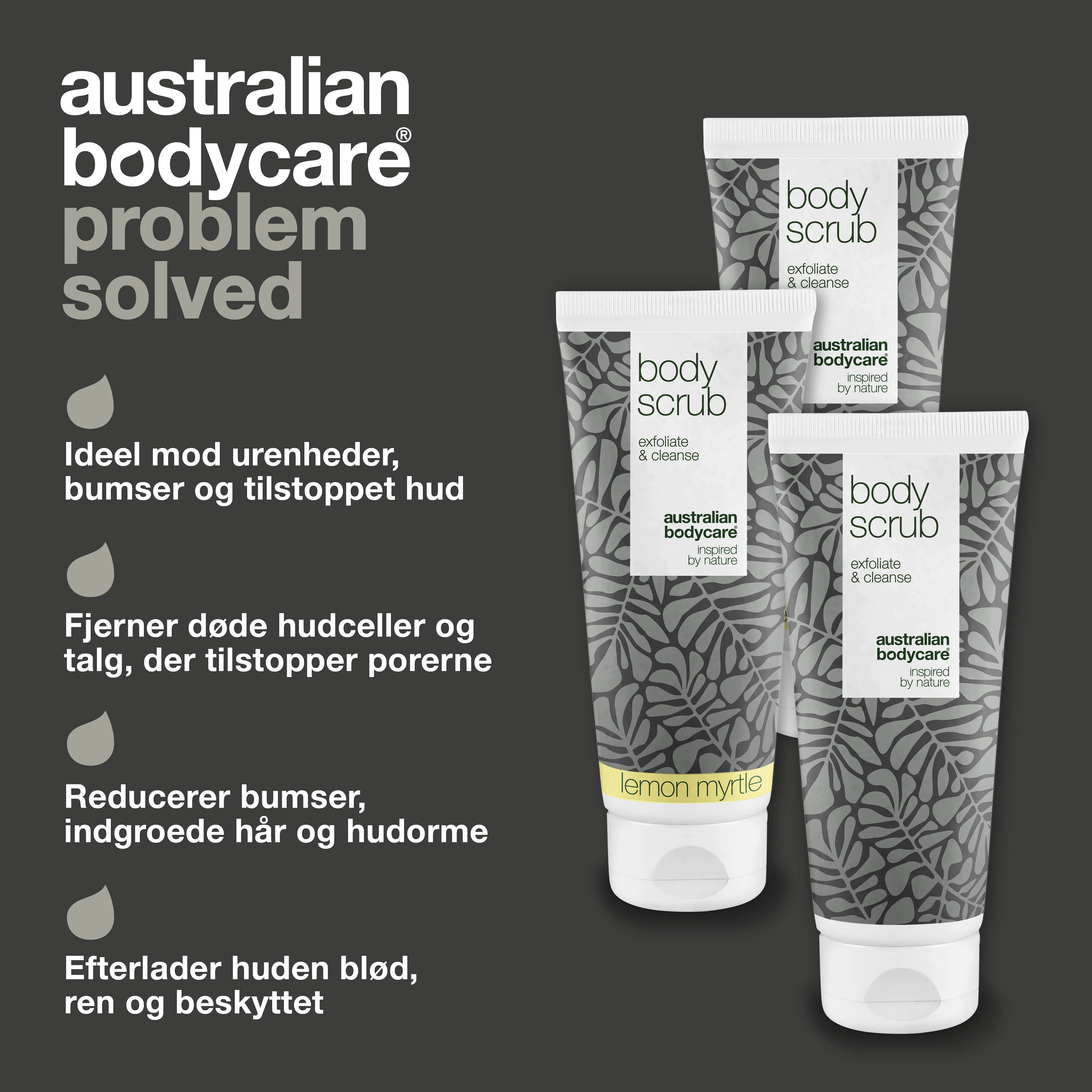 3 for 2 Body Scrub  - pakketilbud — Pakketilbud med 3 body scrubs (200 ml): 2x Lemon Myrtle & 1x Tea Tree Oil - Image 3