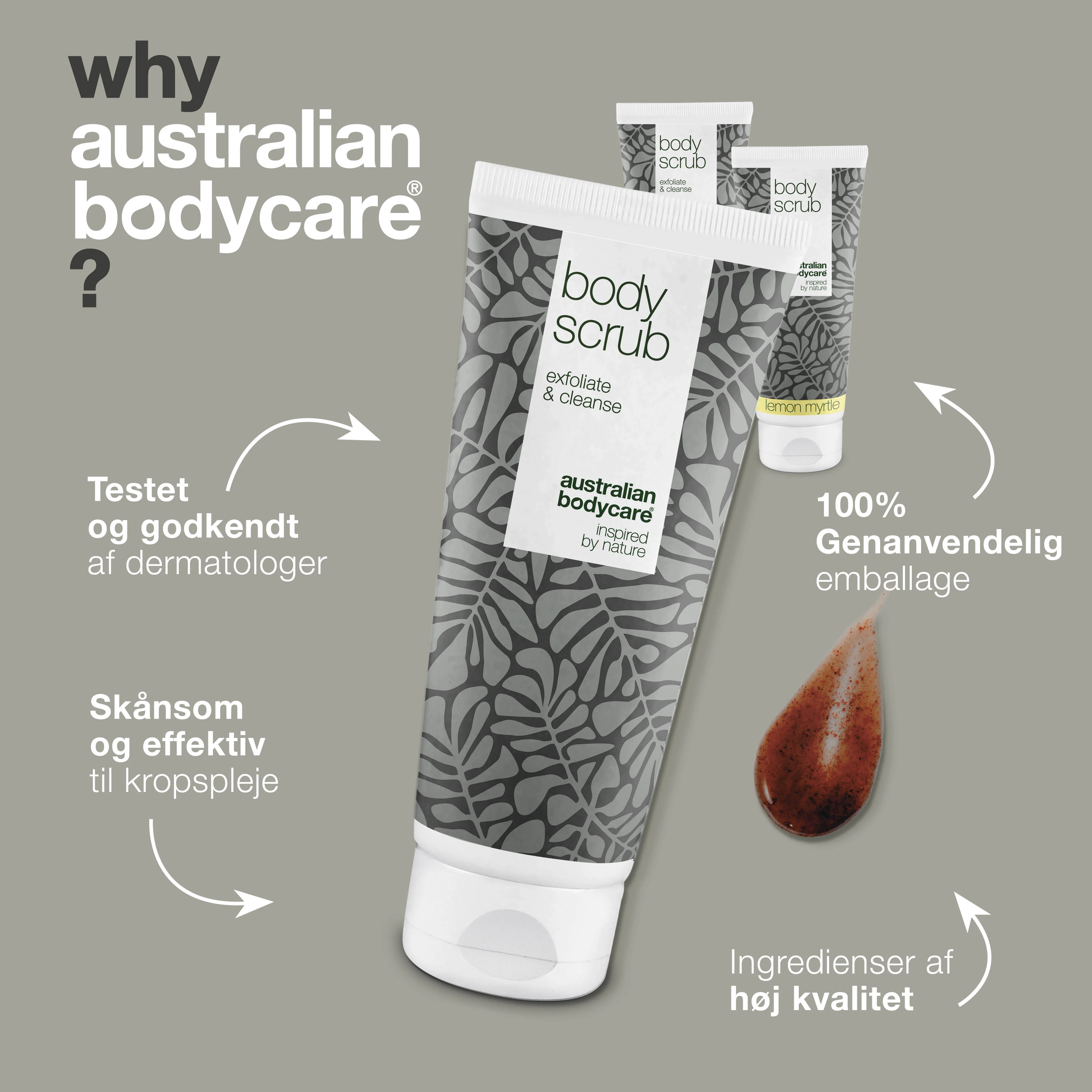 3 for 2 Body Scrub  - pakketilbud — Pakketilbud med 3 body scrubs (200 ml): 2x Lemon Myrtle & 1x Tea Tree Oil - Image 4