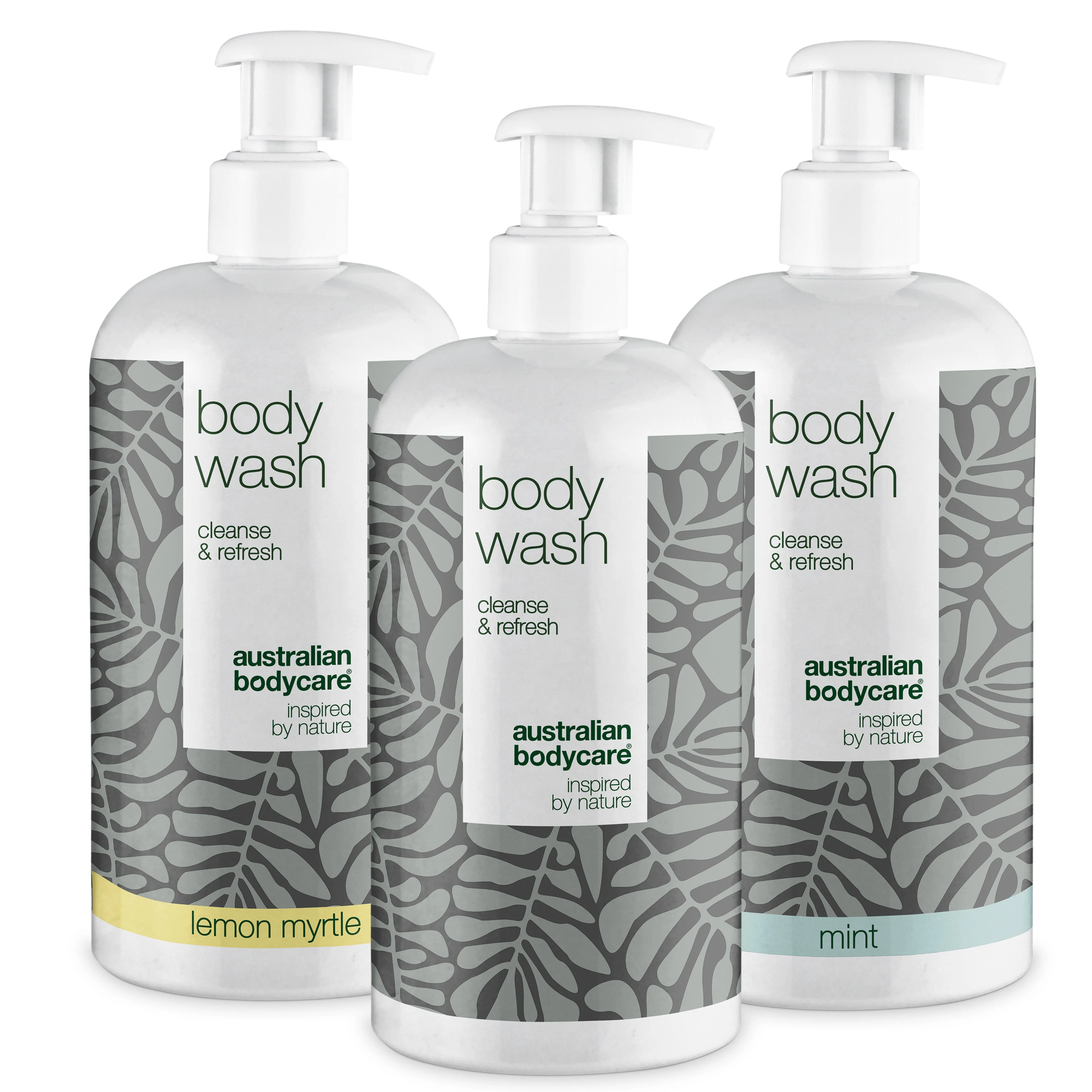 3 for 2 Body Wash 500ml - pakketilbud — Pakketilbud med 3 body wash (500 ml): Tea Tree Oil, Lemon Myrtle & Mint