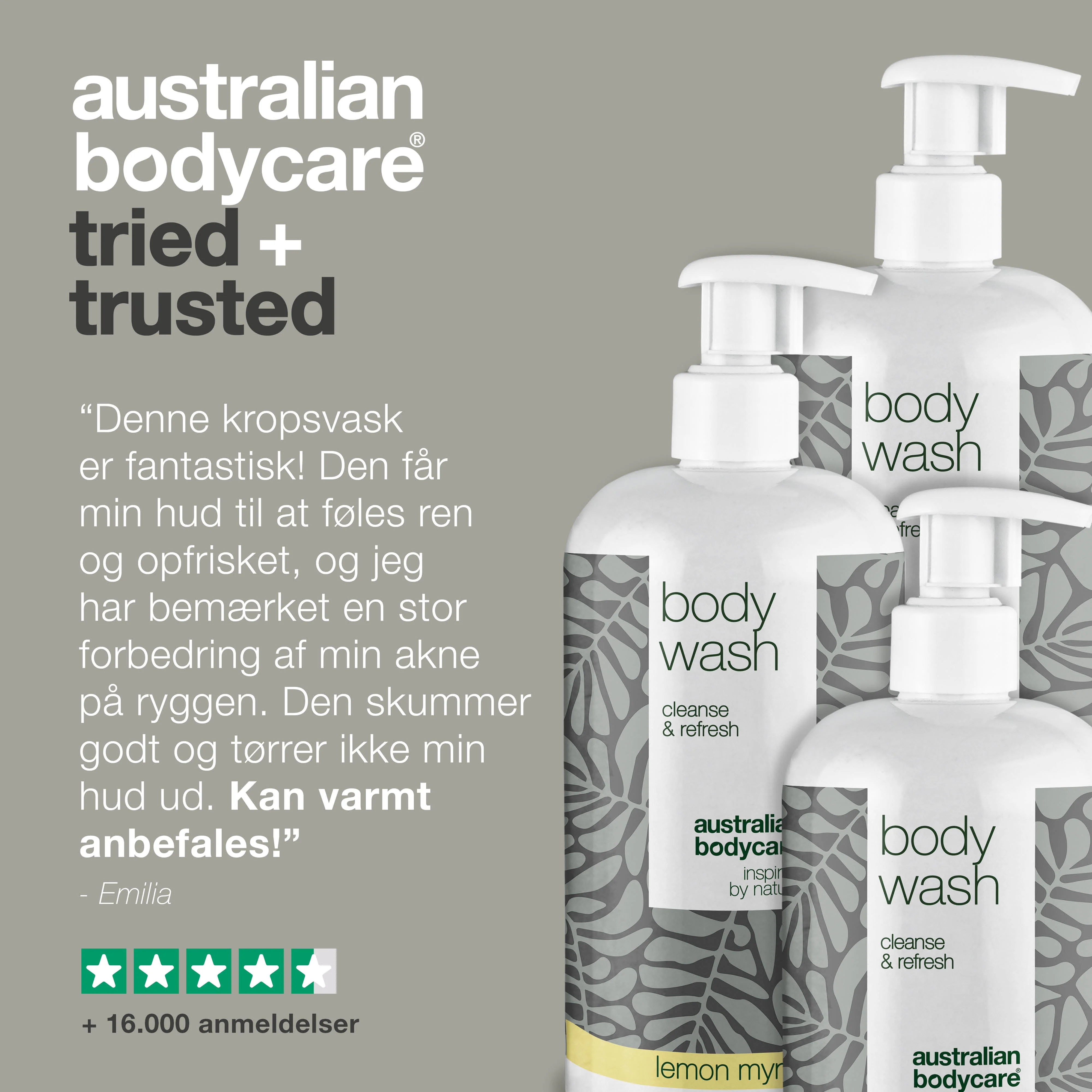 3 for 2 Body Wash 500ml - pakketilbud — Pakketilbud med 3 body wash (500 ml): Tea Tree Oil, Lemon Myrtle & Mint - Image 5