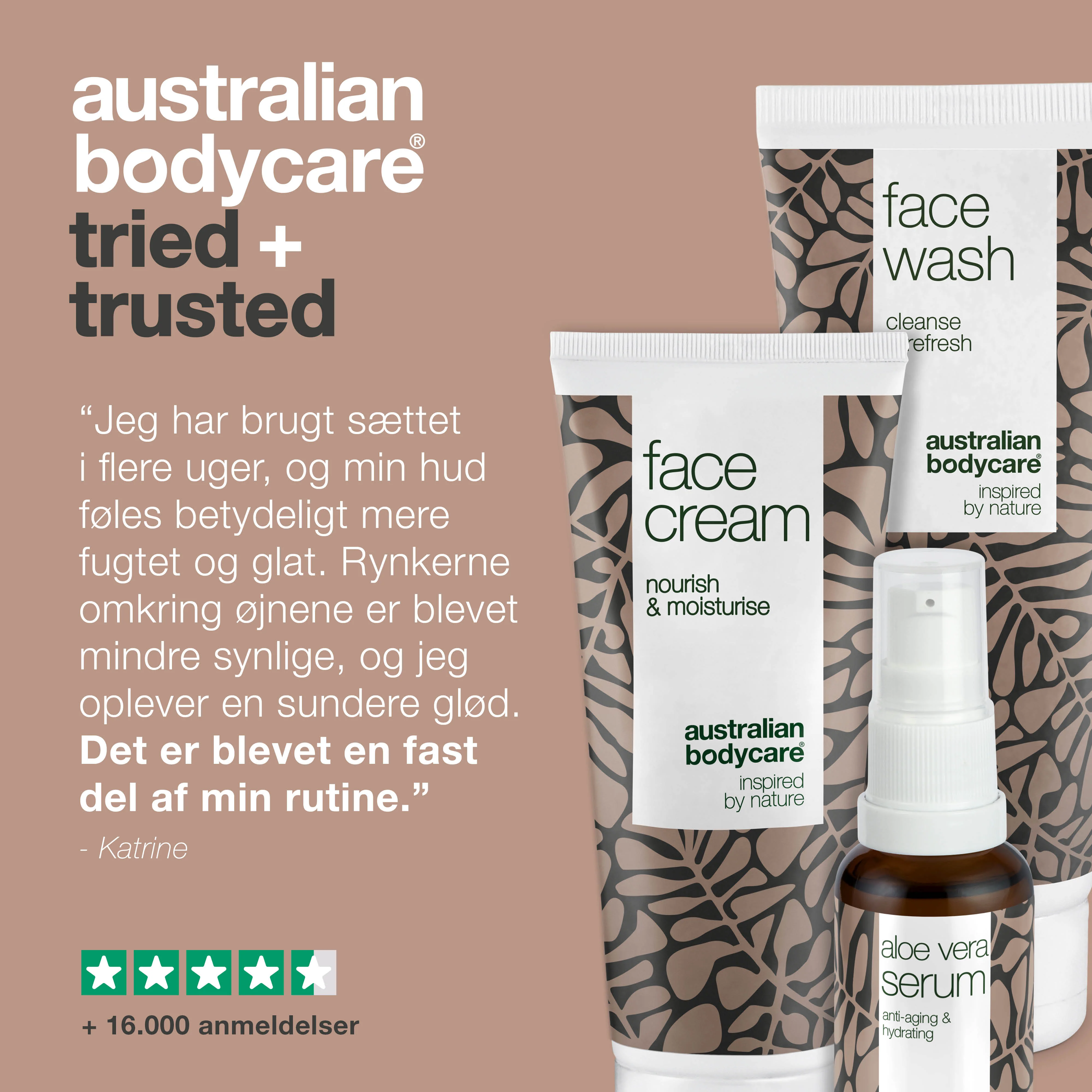Sæt til rynker og dehydreret hud — 3 Anti Age produkter til tør hud: ansigtsrens, Aloe Vera Serum og creme - Image 5