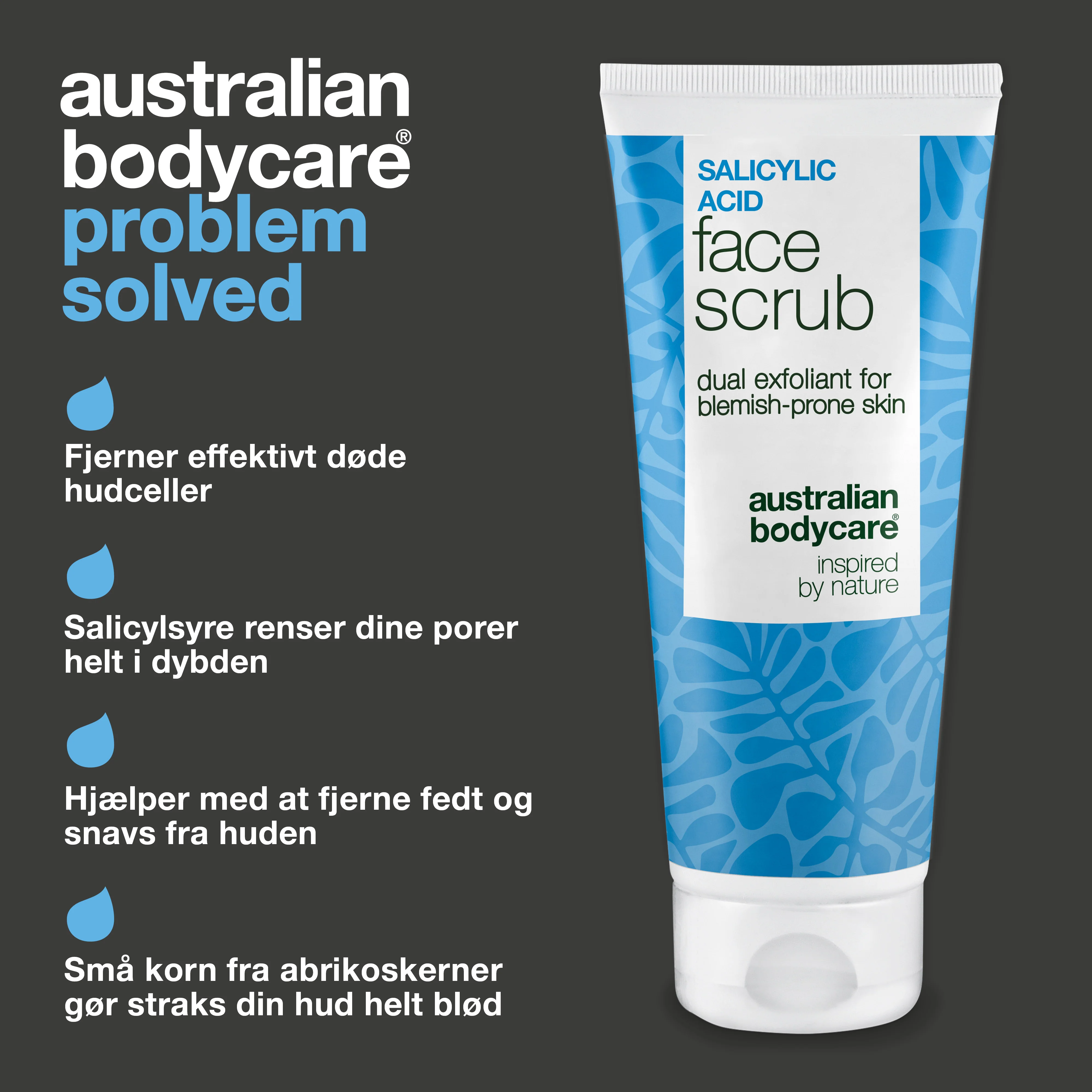 Salicylsyre ansigtsscrub mod uren hud og bumser — Ansigtsscrub mod uren og fedtet hud, blackheads og bumser. Fjerner døde hudceller og overskydende olie. Med effektiv salicylsyre og succinsyre. - Image 3