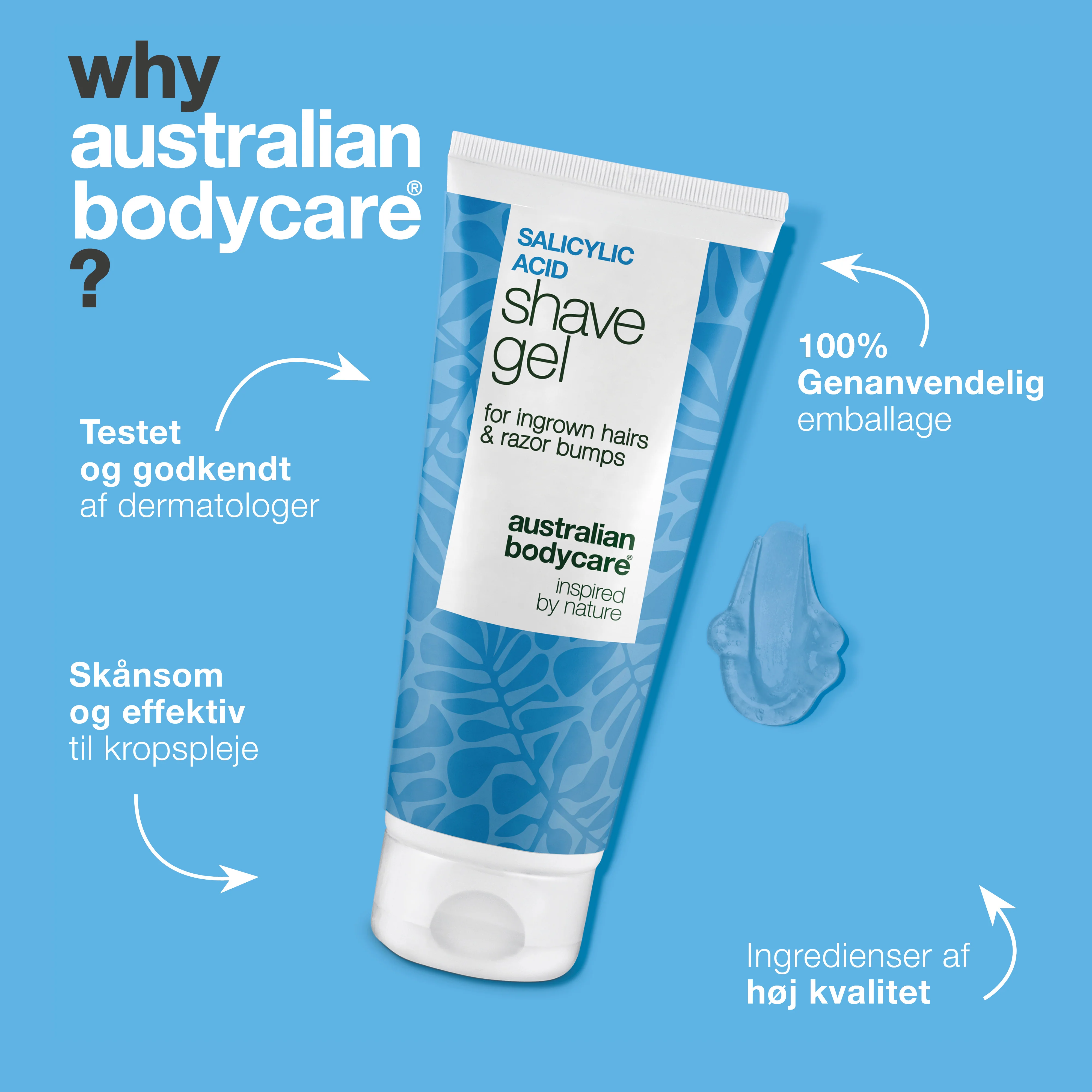 Salicylsyre Barbergel mod indgroede hår og barberknopper — Shave Gel mod indgroede hår & røde knopper. Sikrer glat barbering med salicylsyre, glycerin og panthenol for en irritationsfri barbering. - Image 4