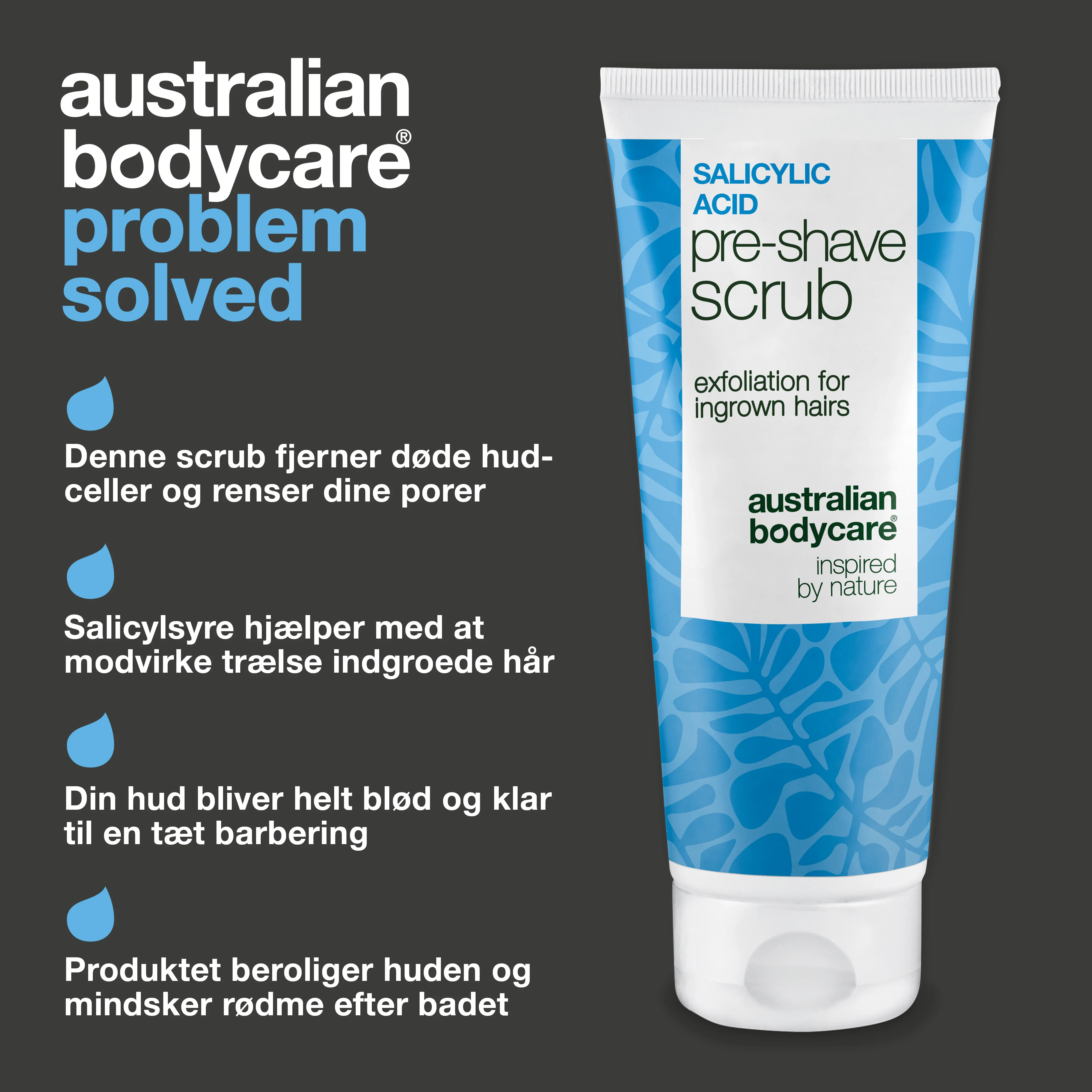 Salicylsyre Pre-shave Scrub mod indgroede hår & røde knopper — Undgå barberingsknopper og indgroede hår med effektive eksfoliering før barbering. Med salicylsyre (BHA), Glykolsyre (AHA) og glycerin. - Image 3