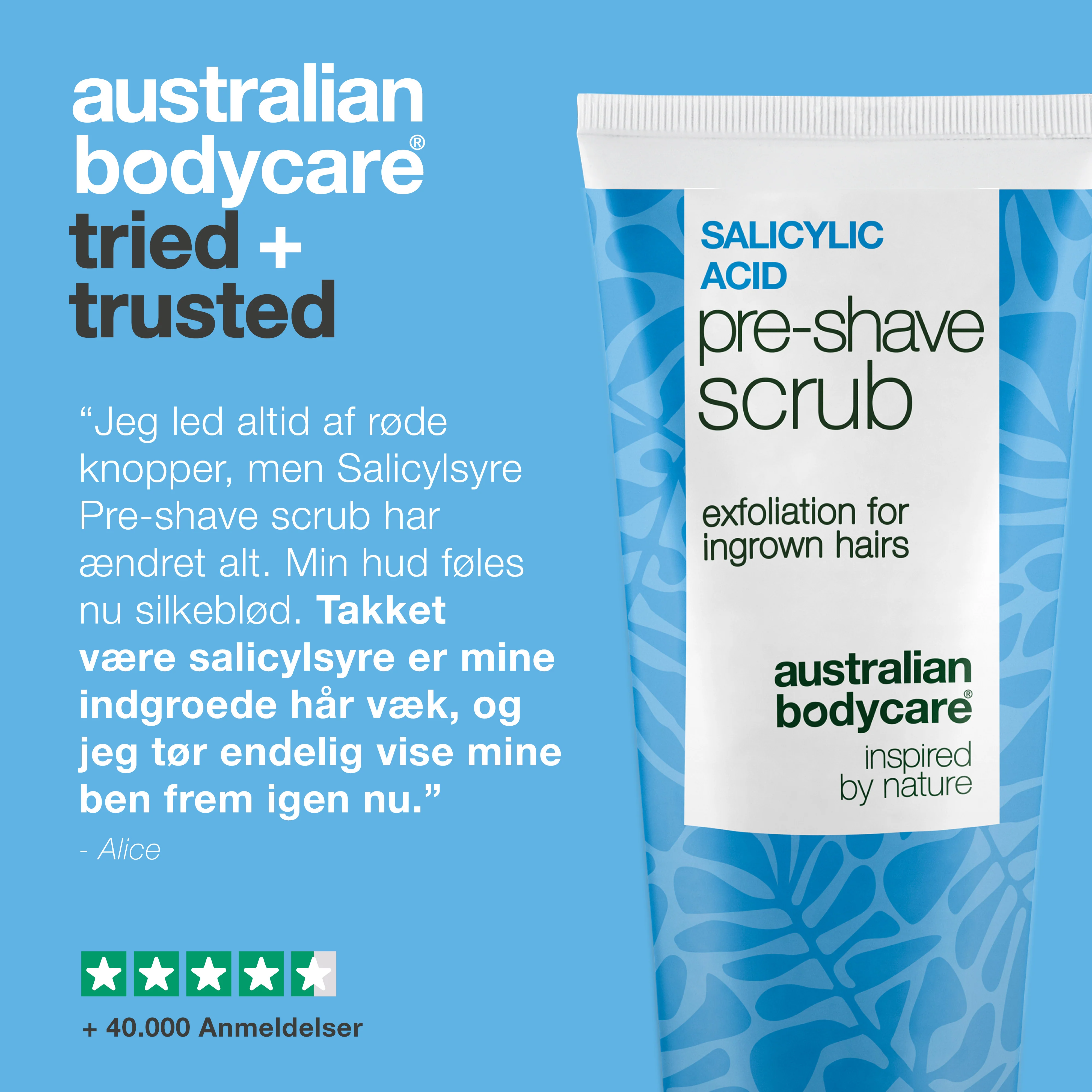 Salicylsyre Pre-shave Scrub mod indgroede hår & røde knopper — Undgå barberingsknopper og indgroede hår med effektive eksfoliering før barbering. Med salicylsyre (BHA), Glykolsyre (AHA) og glycerin. - Image 5