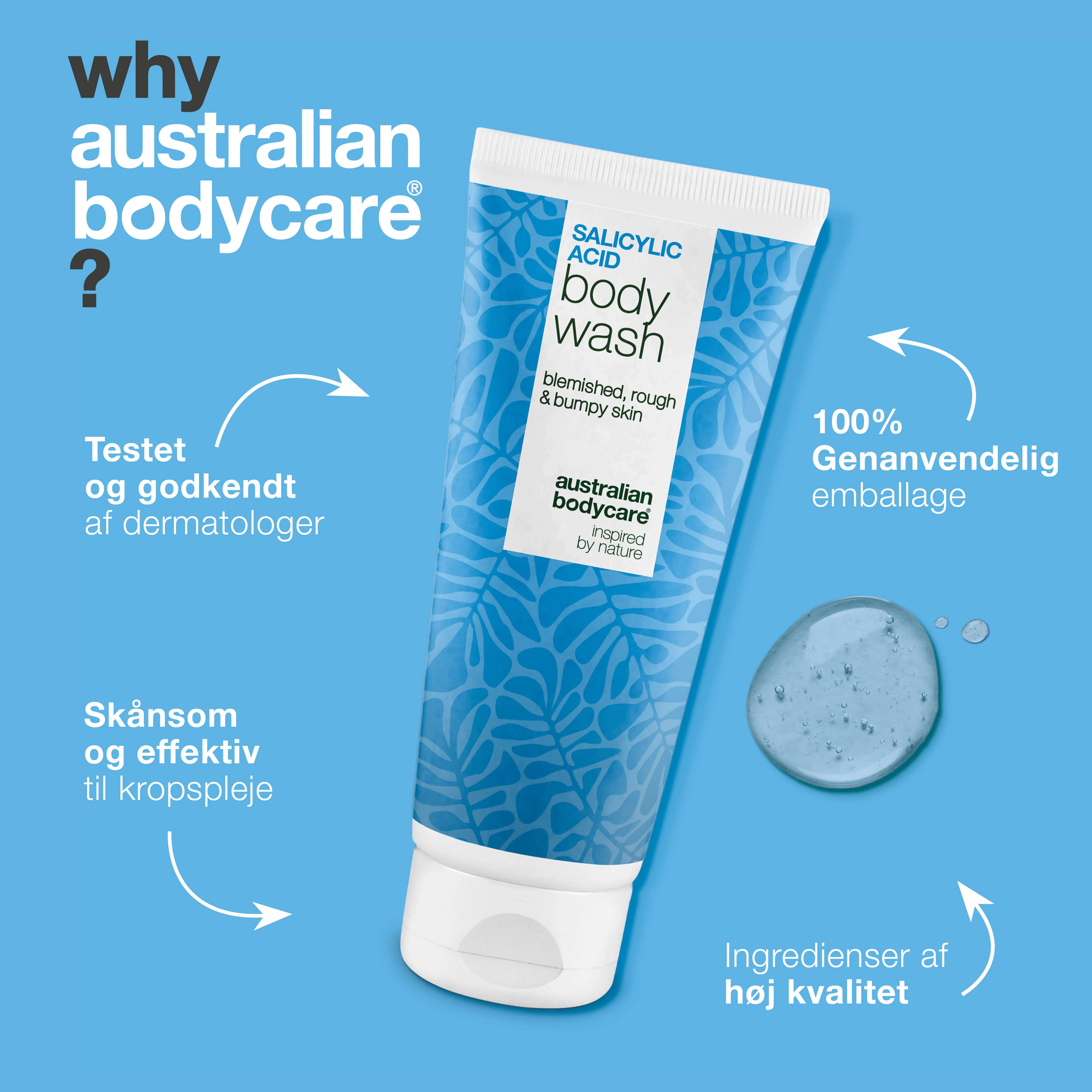 Salicylsyre Body Wash til uren hud på ryg, baller og bryst — Salicylsyre Body Wash mod bumser og tilstoppede porer. Med salicylsyre, niacinamid og zink PCA. - Image 4