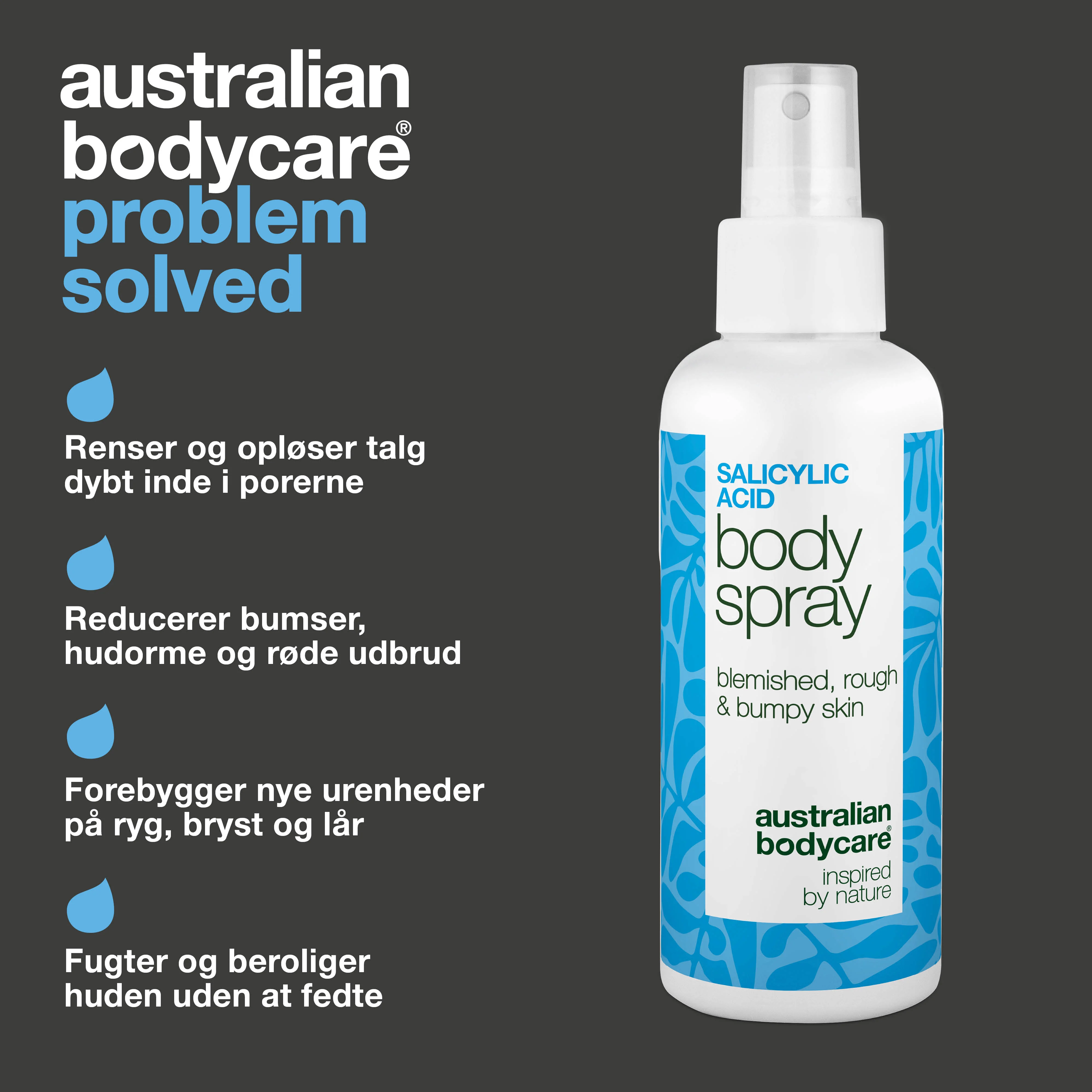 Salicylsyre spray mod bumser og uren hud på kroppen — Salicylsyre spray mod bumser og uren hud. Indeholder salicylsyre og glycolic acid, der renser porer og giver smuk hud. - Image 3