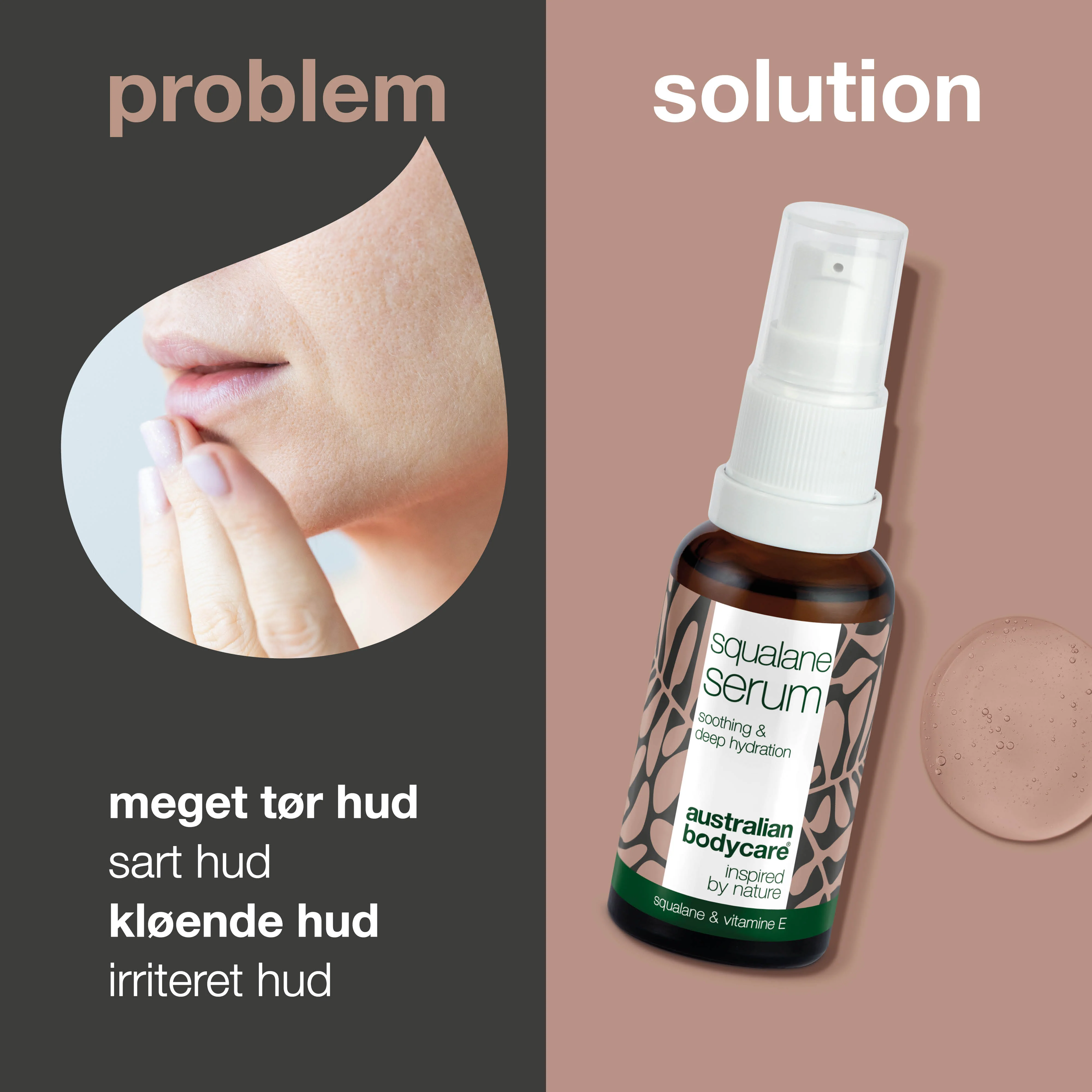 Fugtgivende ansigtsserum med Squalane & E-vitamin — Squalane & E-vitamin giver dyb hydrering til tør hud. Let, ikke-fedtet serum, der efterlader huden blød og smidig. - Image 2