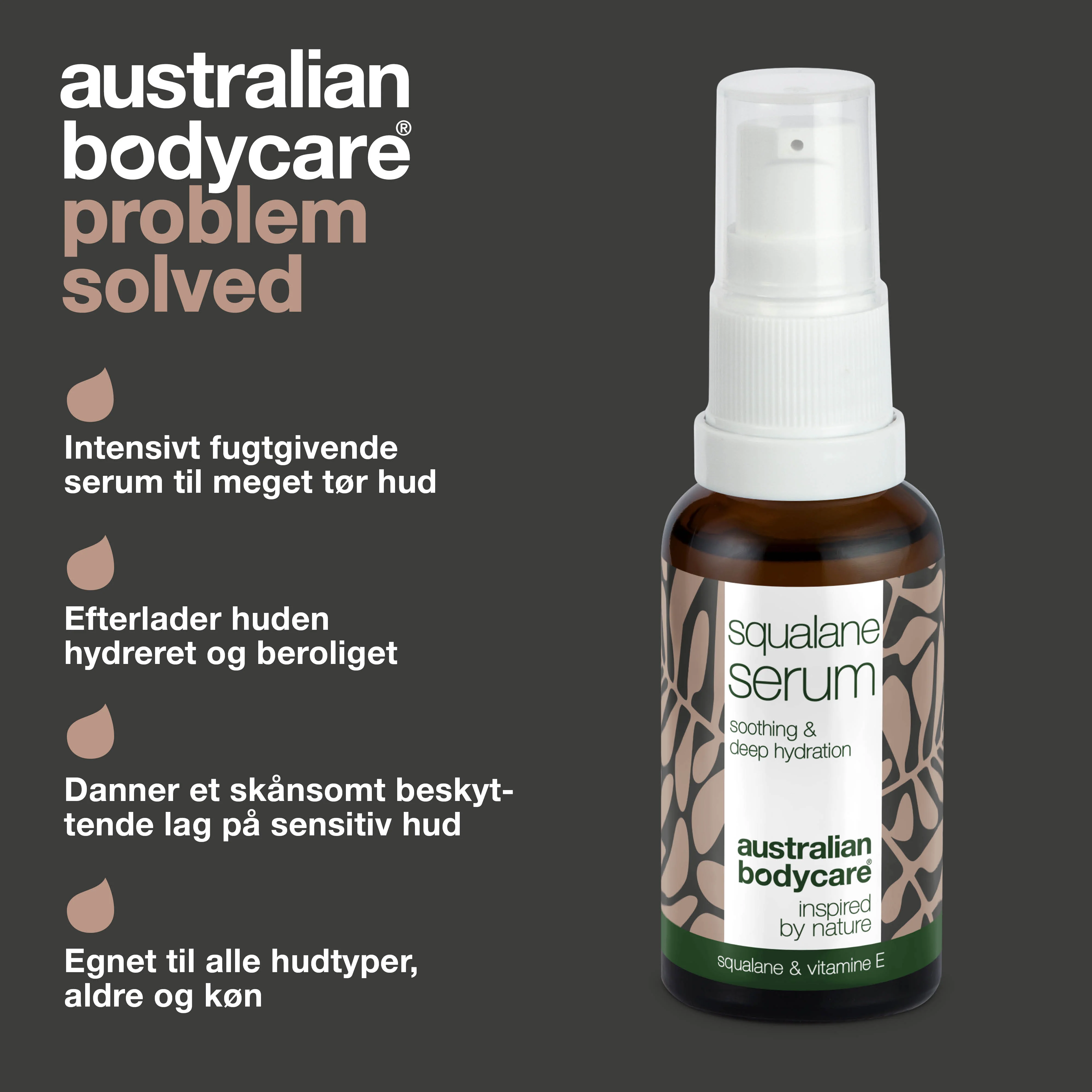 Fugtgivende ansigtsserum med Squalane & E-vitamin — Squalane & E-vitamin giver dyb hydrering til tør hud. Let, ikke-fedtet serum, der efterlader huden blød og smidig. - Image 3