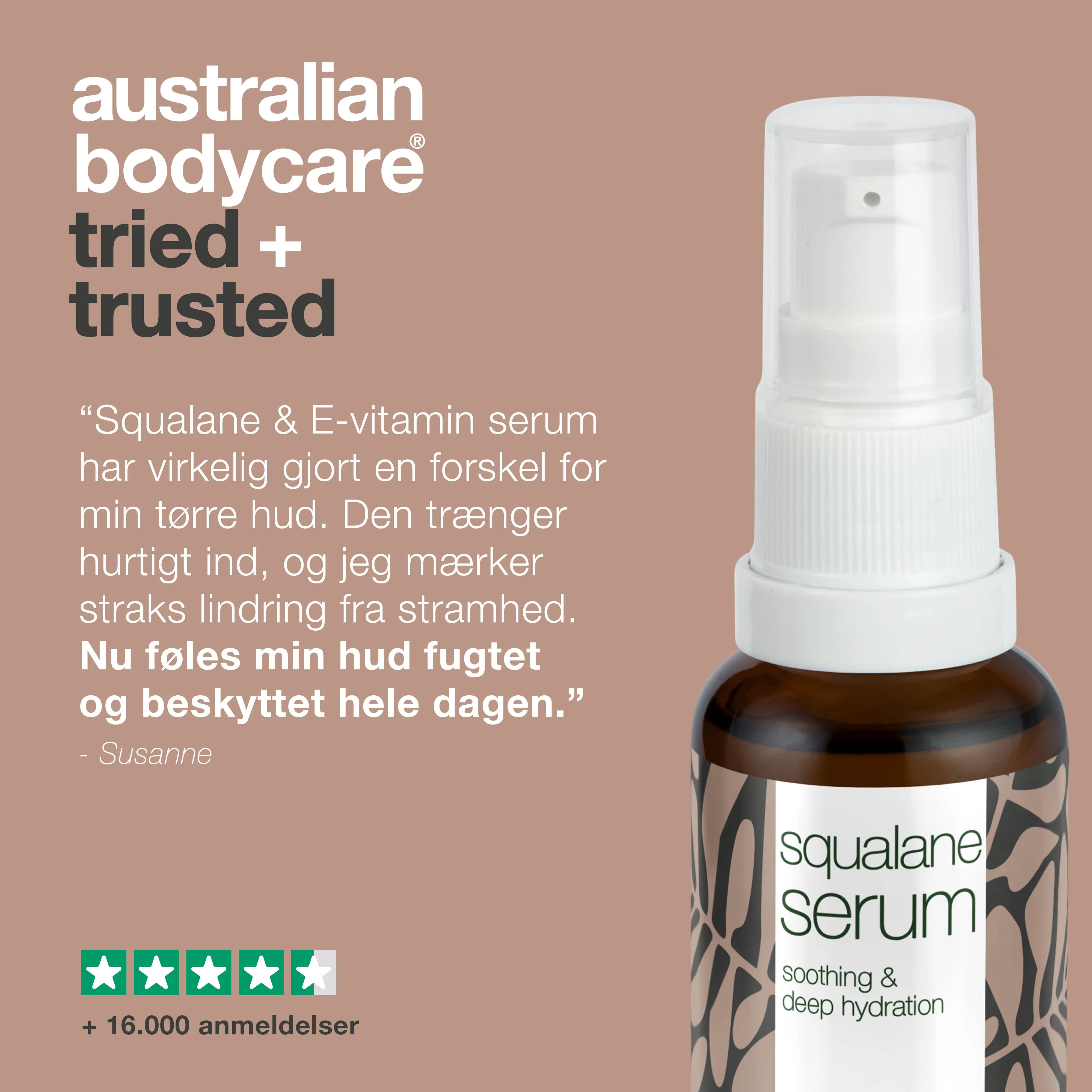 Fugtgivende ansigtsserum med Squalane & E-vitamin — Squalane & E-vitamin giver dyb hydrering til tør hud. Let, ikke-fedtet serum, der efterlader huden blød og smidig. - Image 5