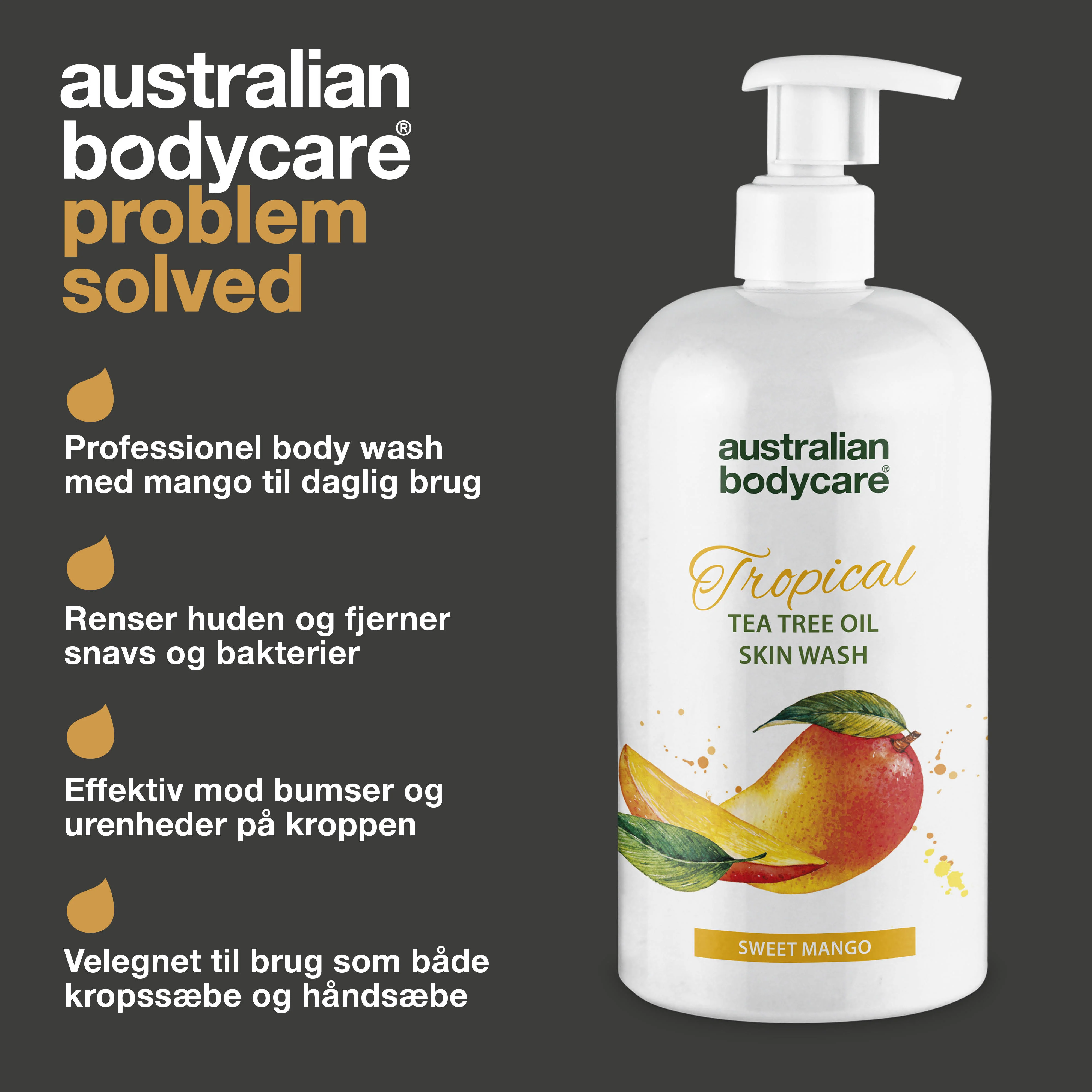 Professionel Tropical Skin Wash med mango — Body Wash med Tea Tree Oil og mango for ren og problemfri hud - Image 3