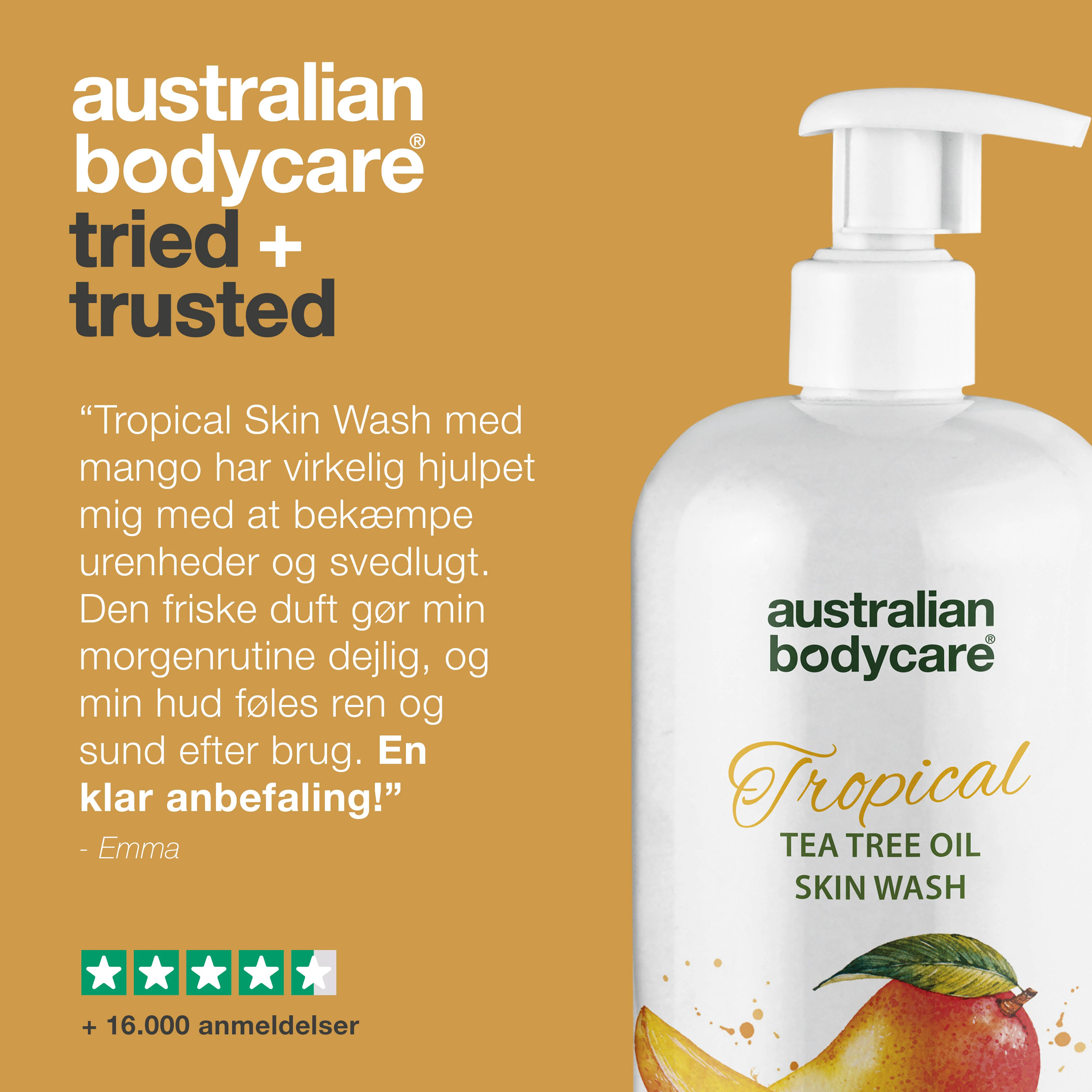 Professionel Tropical Skin Wash med mango — Body Wash med Tea Tree Oil og mango for ren og problemfri hud - Image 5