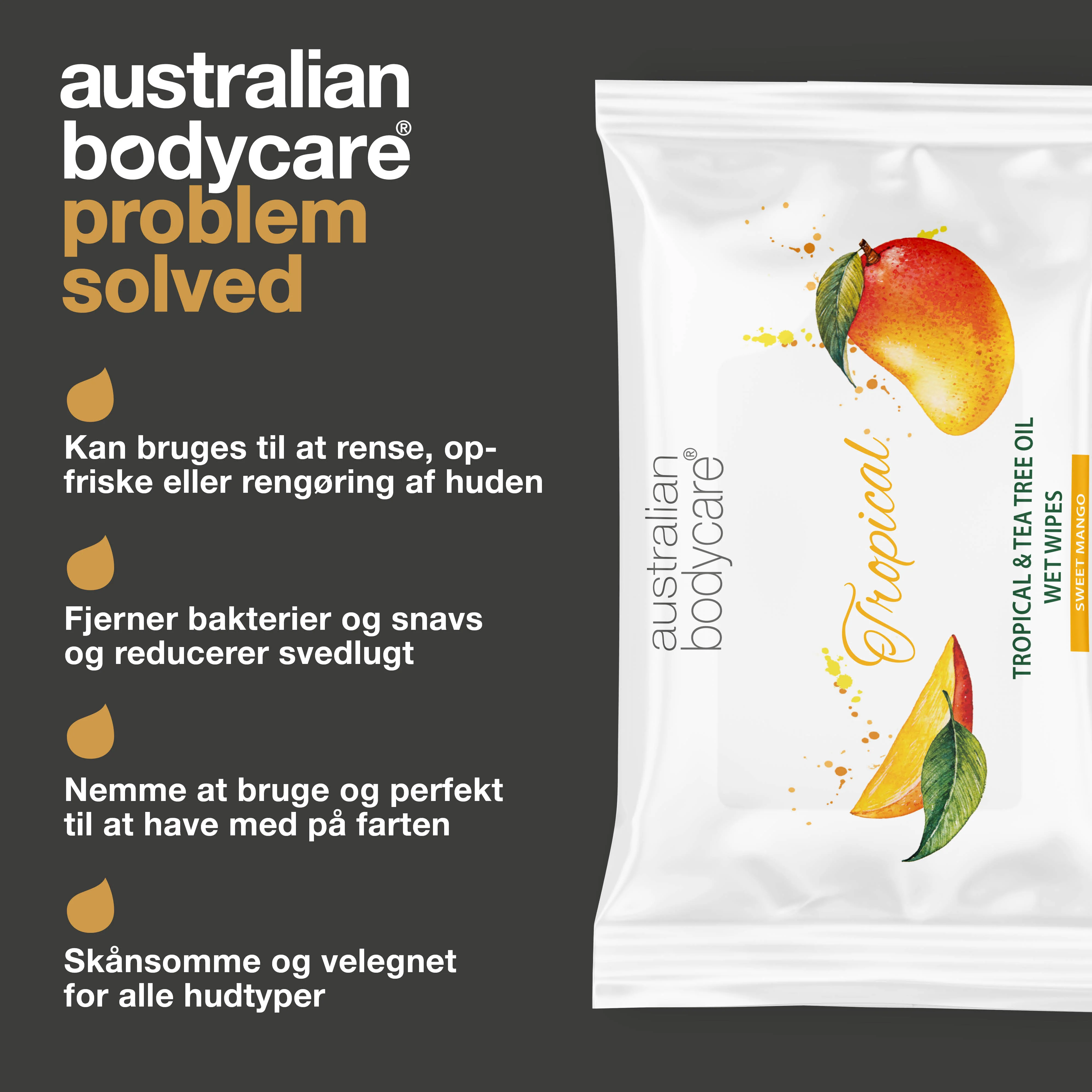 Tropical Vådservietter med Mango & Tea Tree Oil 24 stk. — Til daglig rens af krop og ansigt - Image 3