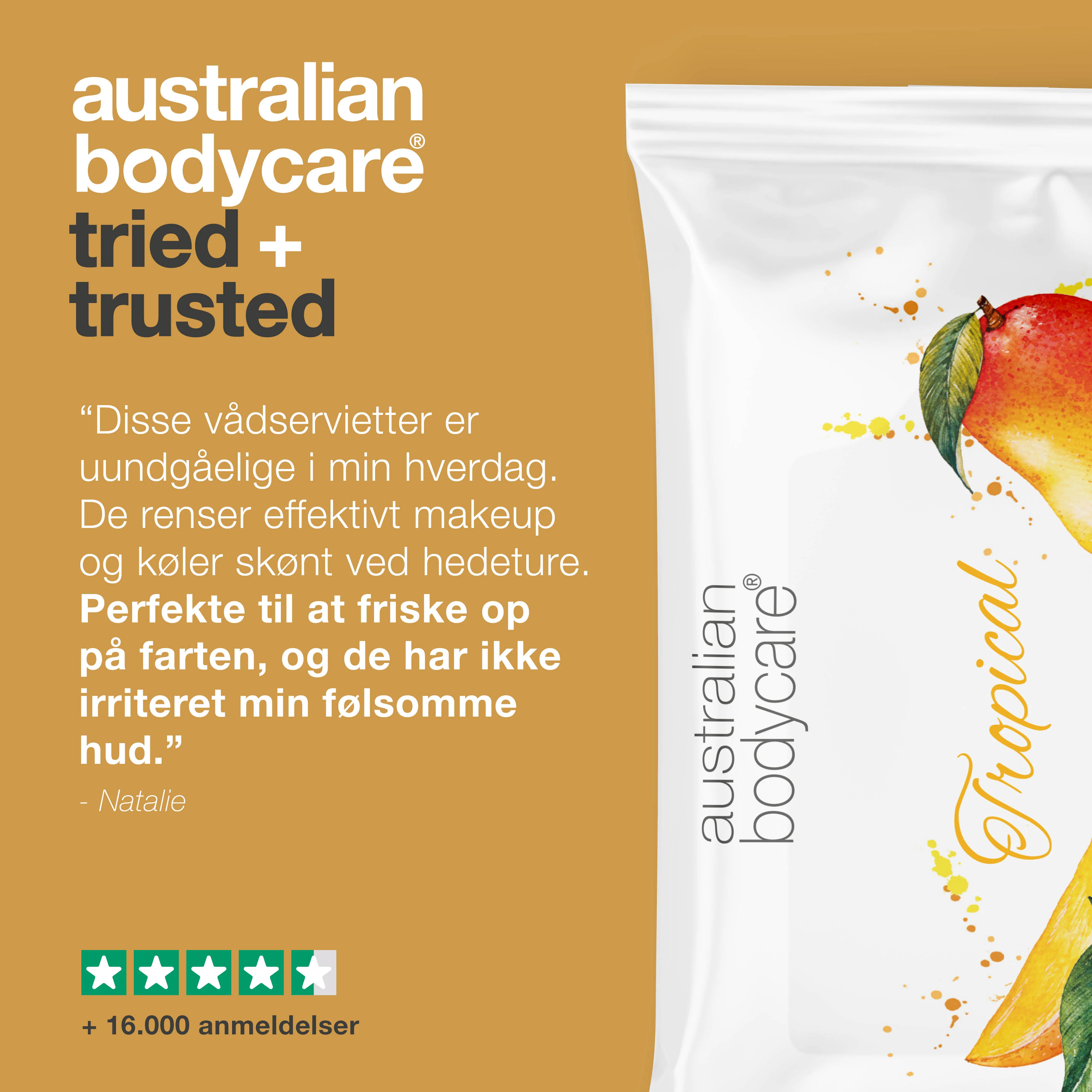 Tropical Vådservietter med Mango & Tea Tree Oil 24 stk. — Til daglig rens af krop og ansigt - Image 5