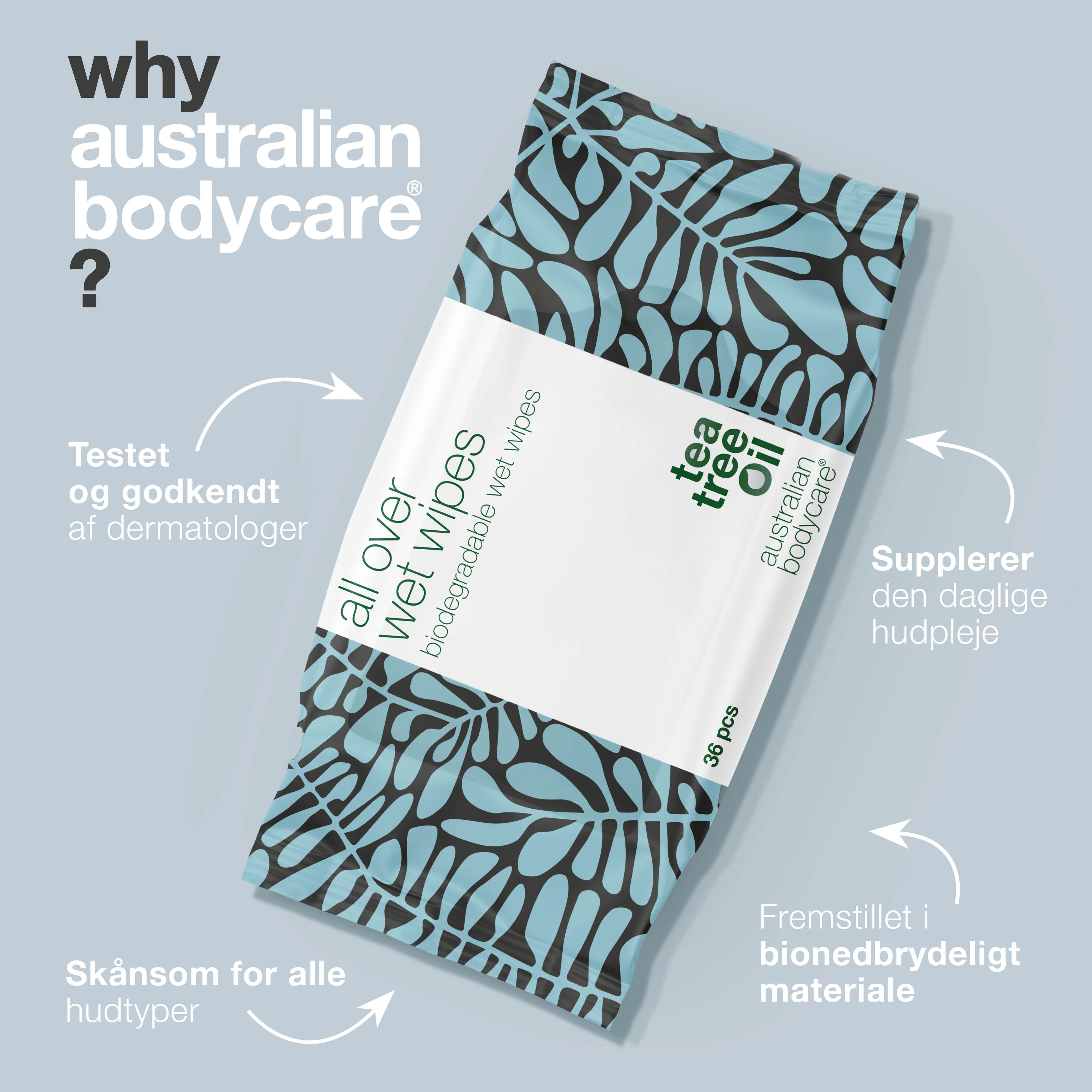 Tea Tree Oil Vådservietter (36 stk.) — Et effektivt produkt til at rense, opfriske eller rengøring af huden - Image 4