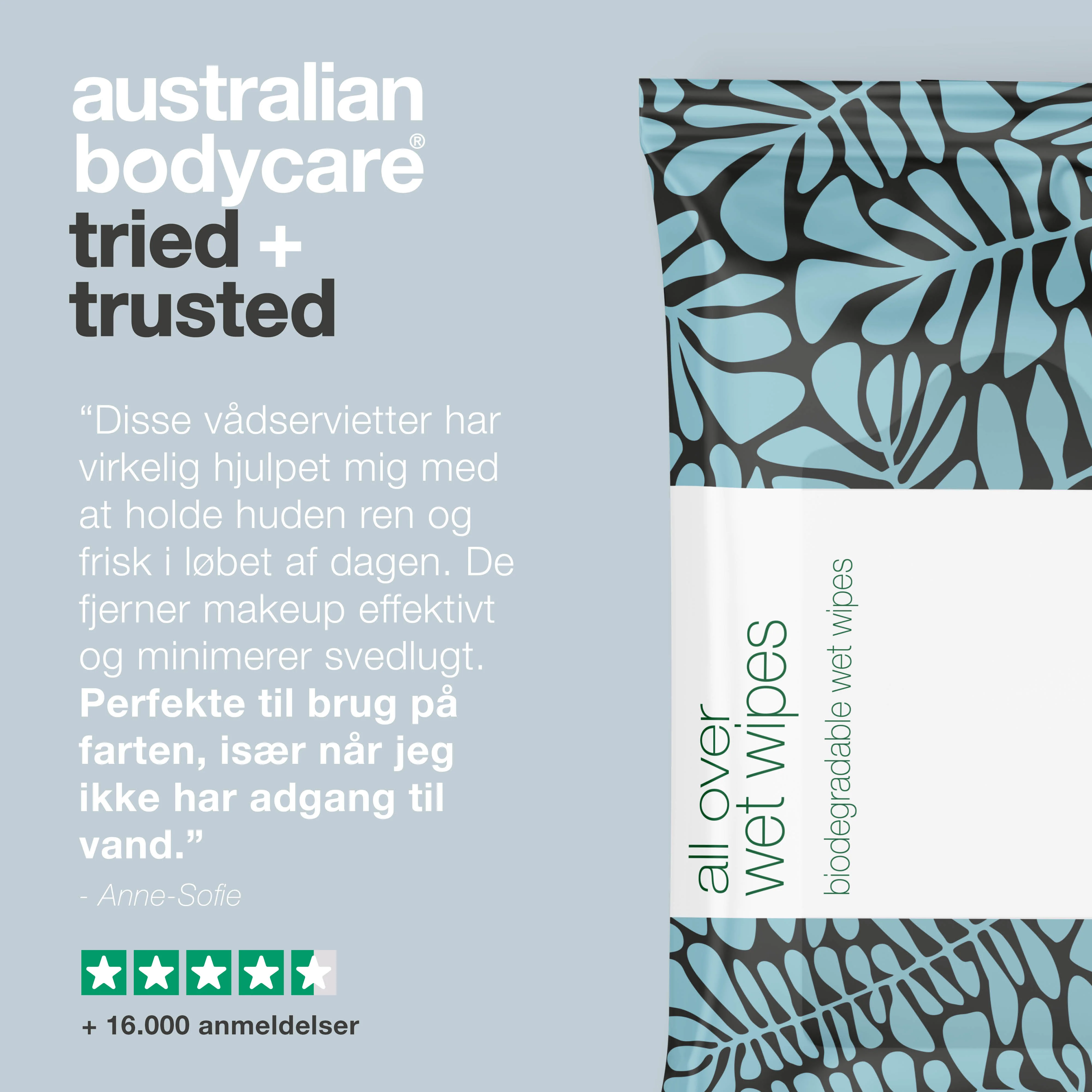 Vådservietter med Tea Tree Oil (24 stk.) — Bionedbrydelige, Renser og Opfrisker effektivt huden på kroppen - Image 5