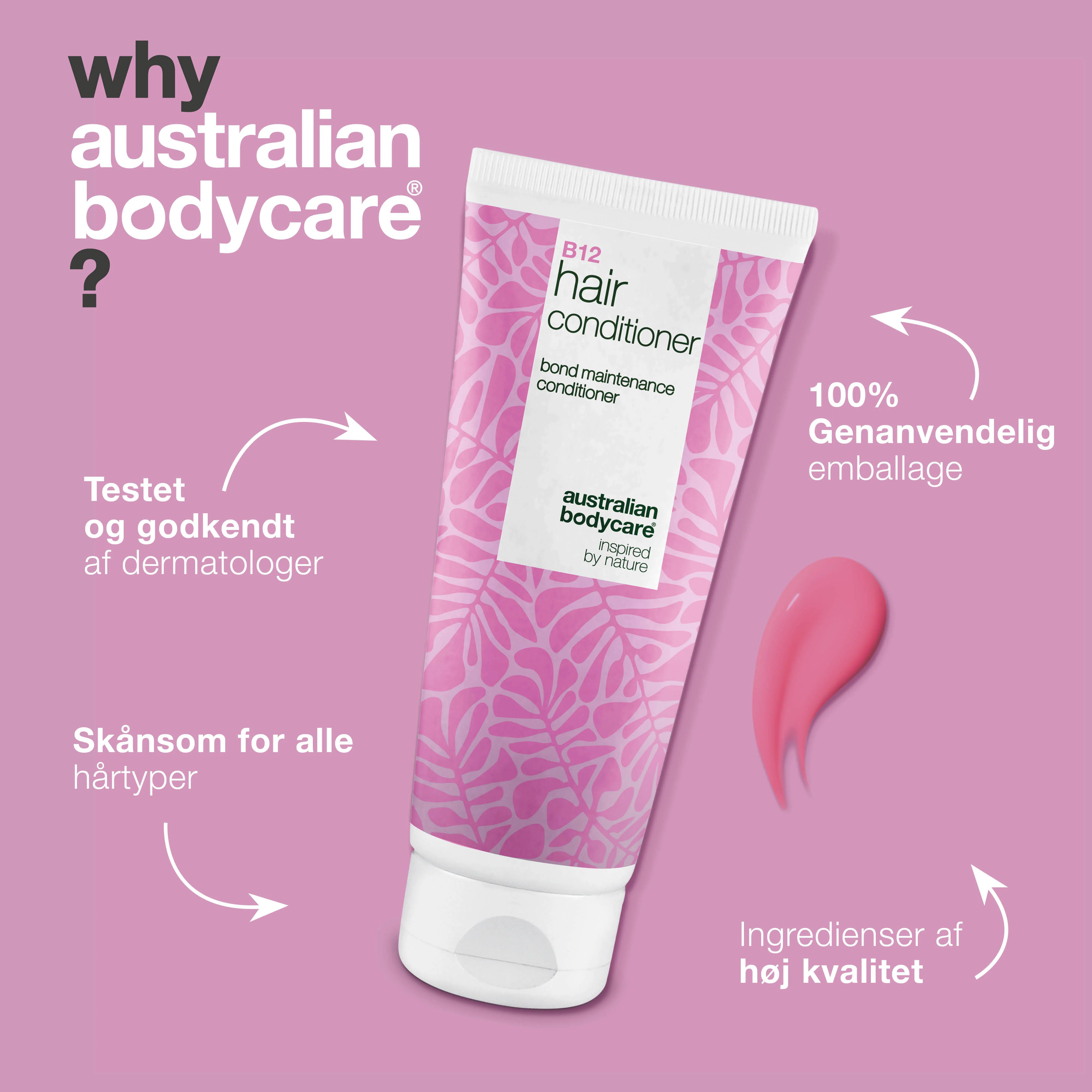 Vitamin B12 Hair Conditioner – Styrker tørt og svækket hår indefra — Vitamin B12 Hair Conditioner mod skadet hår. Bond-effekt styrker og genopbygger. Med Vitamin B12, Panthenol og Elaya Renova™. - Image 4