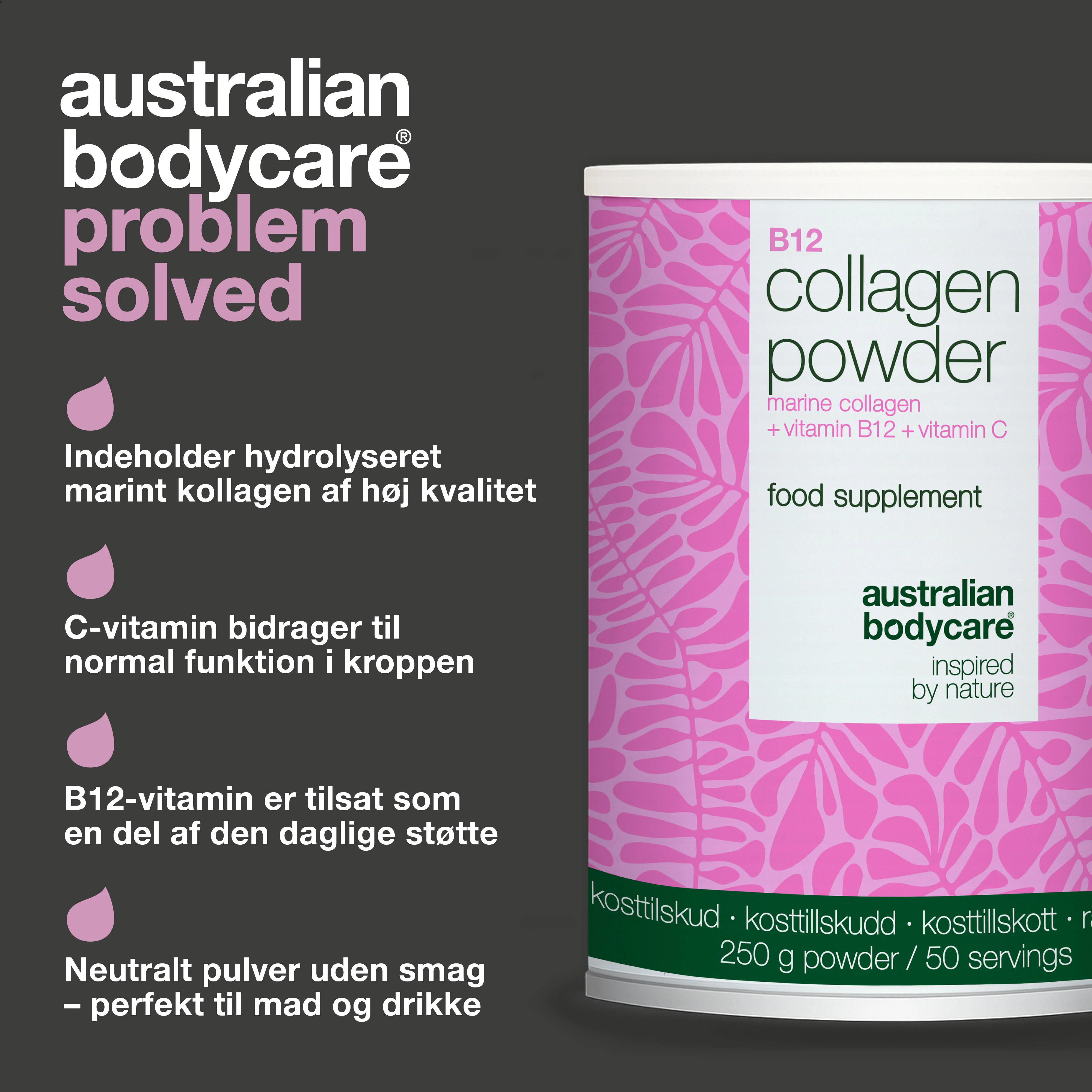 Kollagenpulver med B12 og C-vitamin – 250 g marinekollagen — Kollagenpulver til daglig brug i mad og drikke. Indeholder marint kollagen, C-vitamin og B12-vitamin. - Image 3