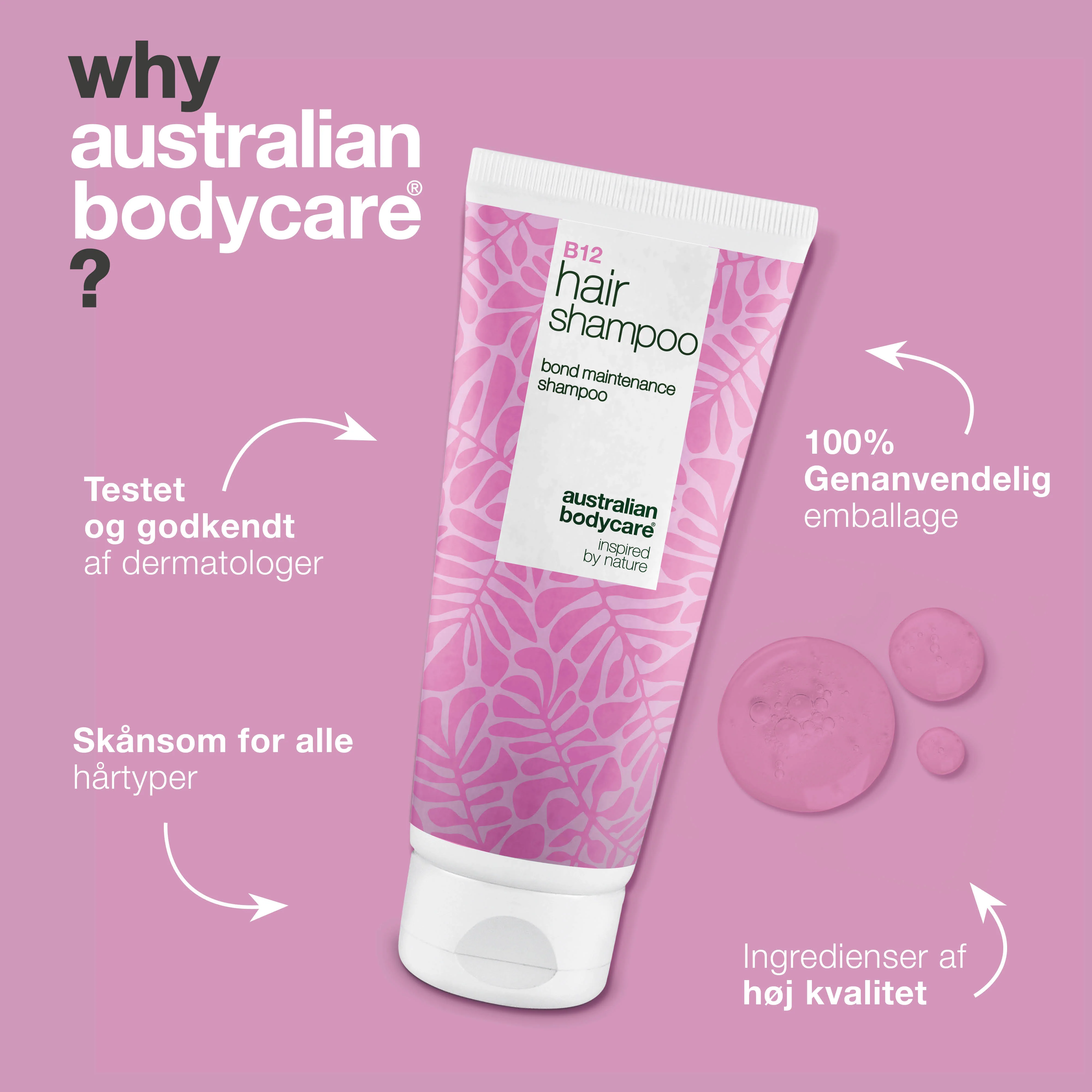 Vitamin B12 Hårshampoo – styrker og reparerer skadet hår — Vitamin B12 Hårshampoo plejer tørt, svækket hår og beskytter med bond-effekt. Beriget med Vitamin B12, Elaya Renova™ og Glycerin. - Image 4